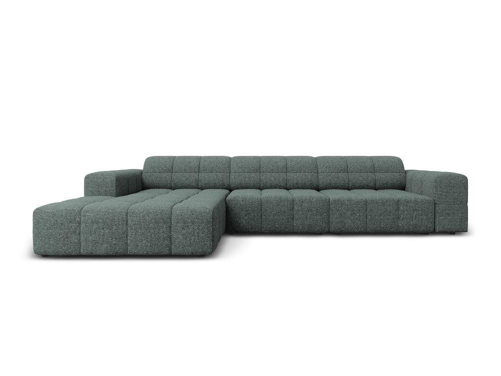 Corner sofa 4-seater CHICAGO petrol chenille Cosmopolitan Design Eye on Design