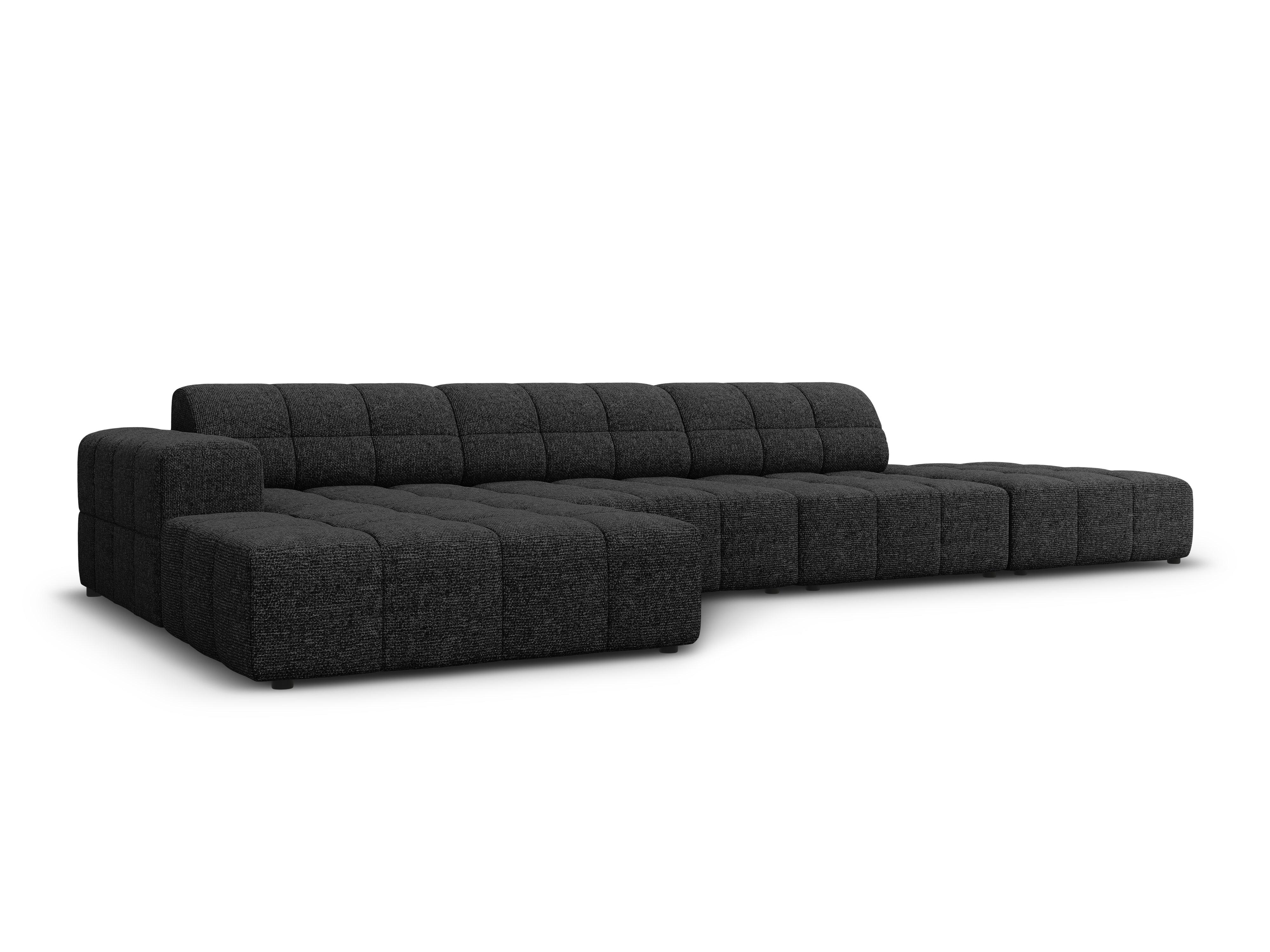 Left corner 5 seater CHICAGO black chenille Cosmopolitan Design Eye on Design