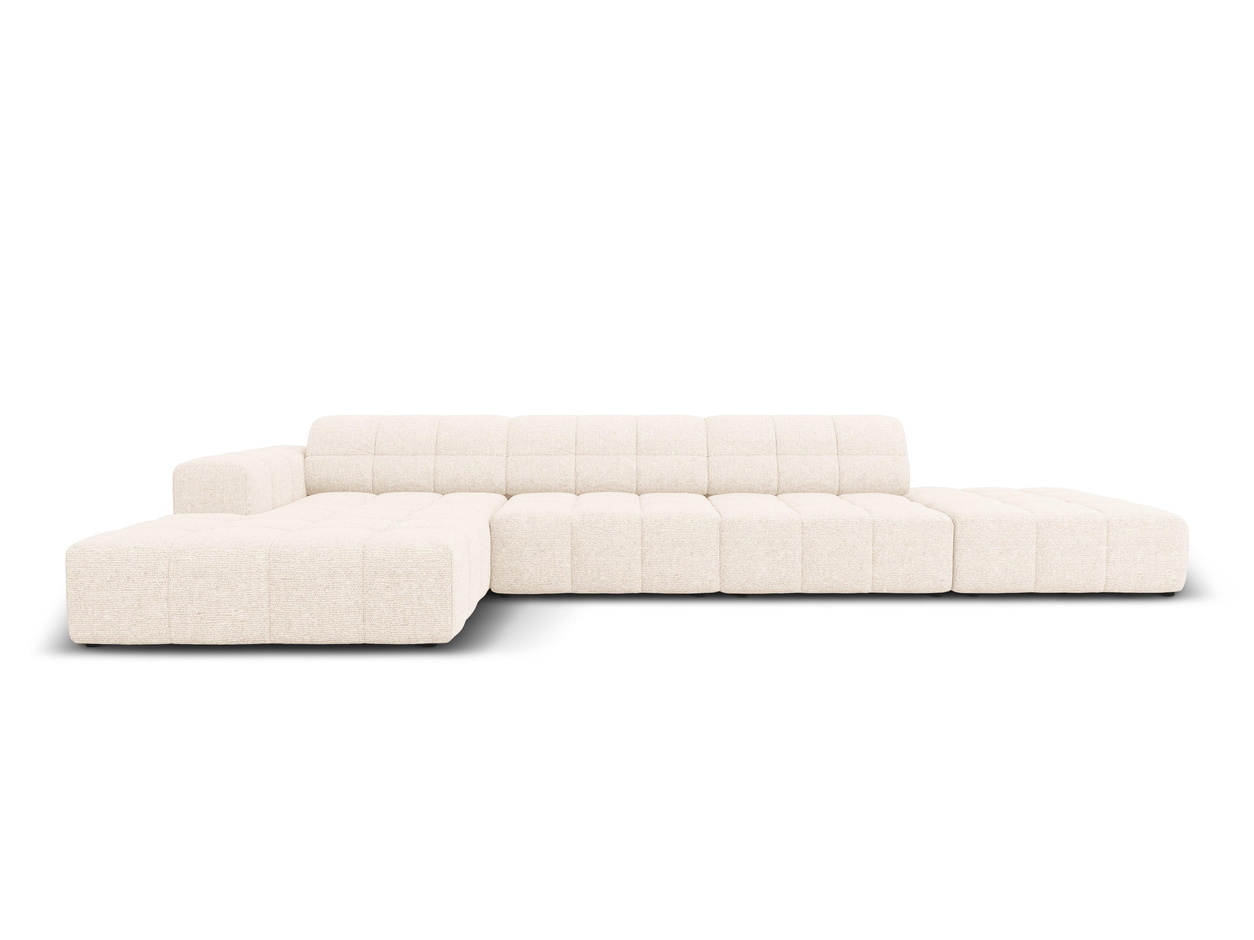 Left corner 5-seater CHICAGO light beige chenille Cosmopolitan Design Eye on Design