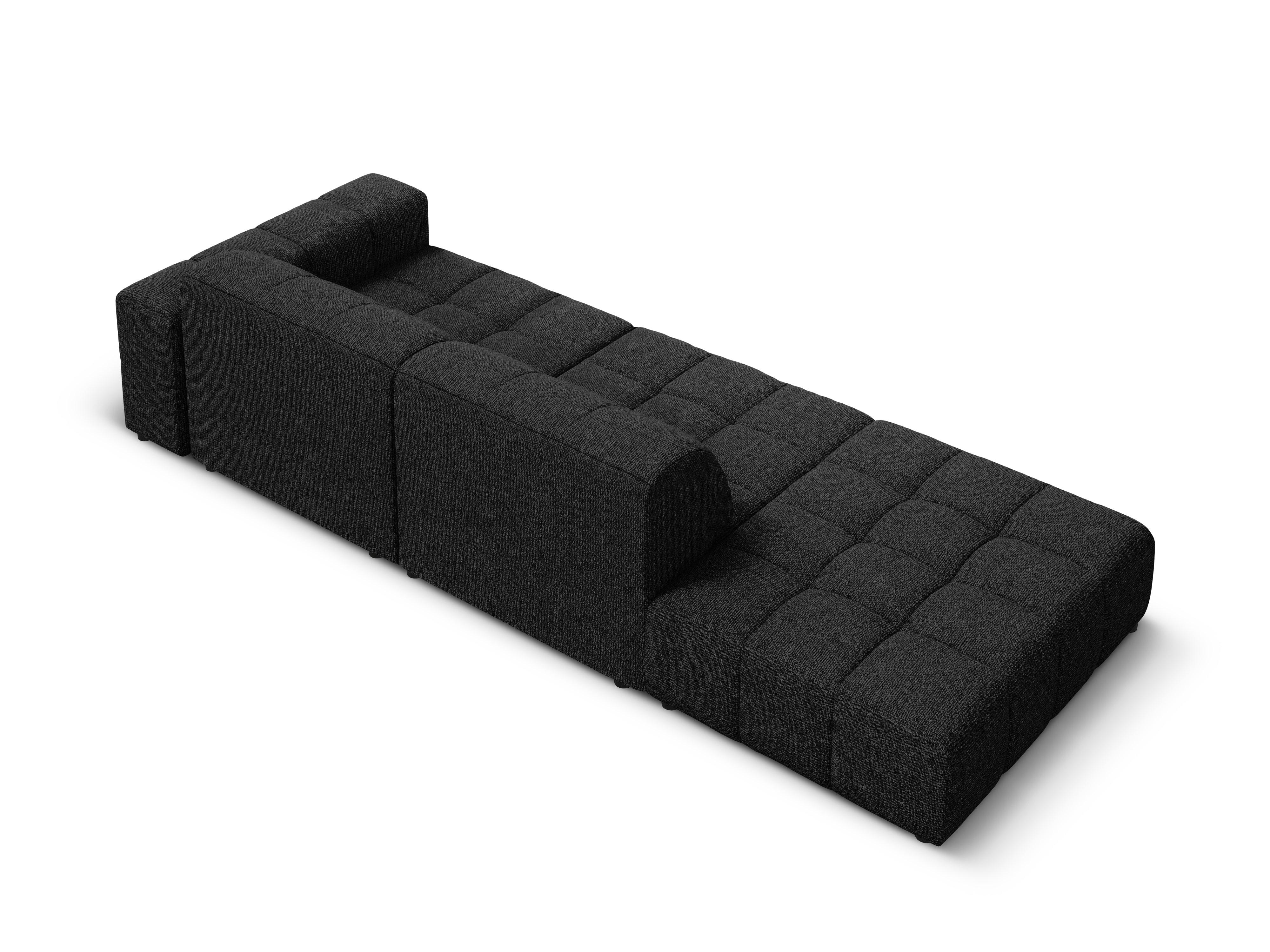 Sofa left 3 seater CHICAGO black chenille Cosmopolitan Design Eye on Design