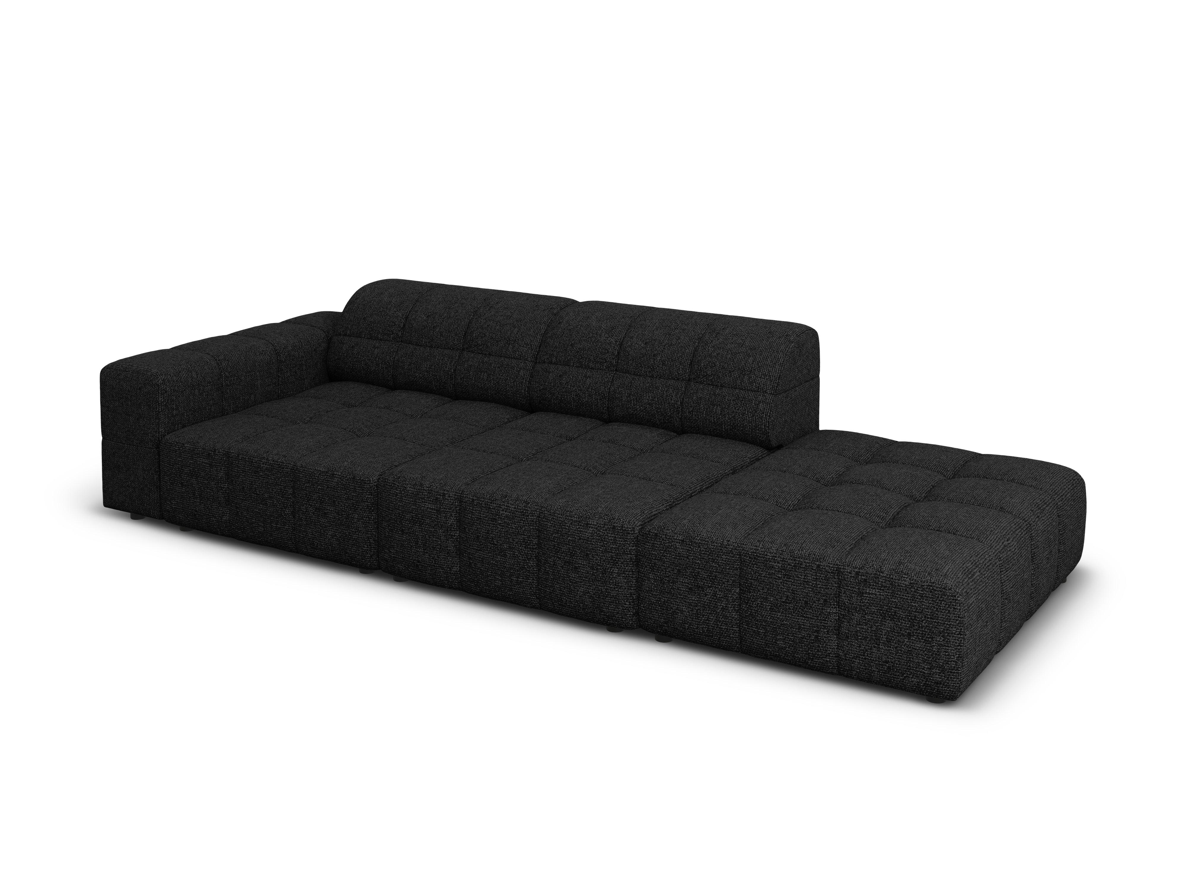 Sofa right 3 seater CHICAGO black chenille Cosmopolitan Design Eye on Design