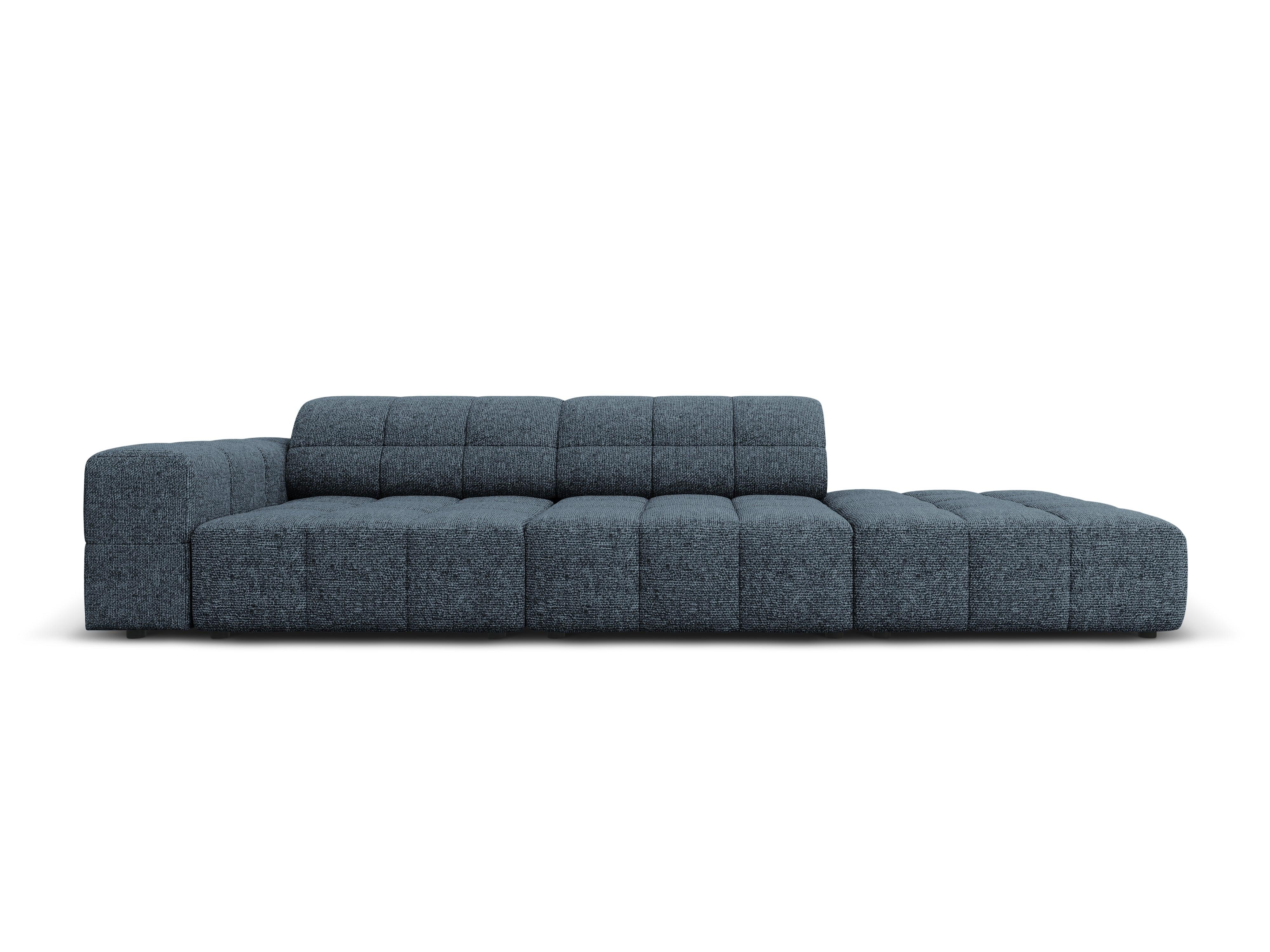 Right side 3 seater sofa CHICAGO blue chenille Cosmopolitan Design Eye on Design