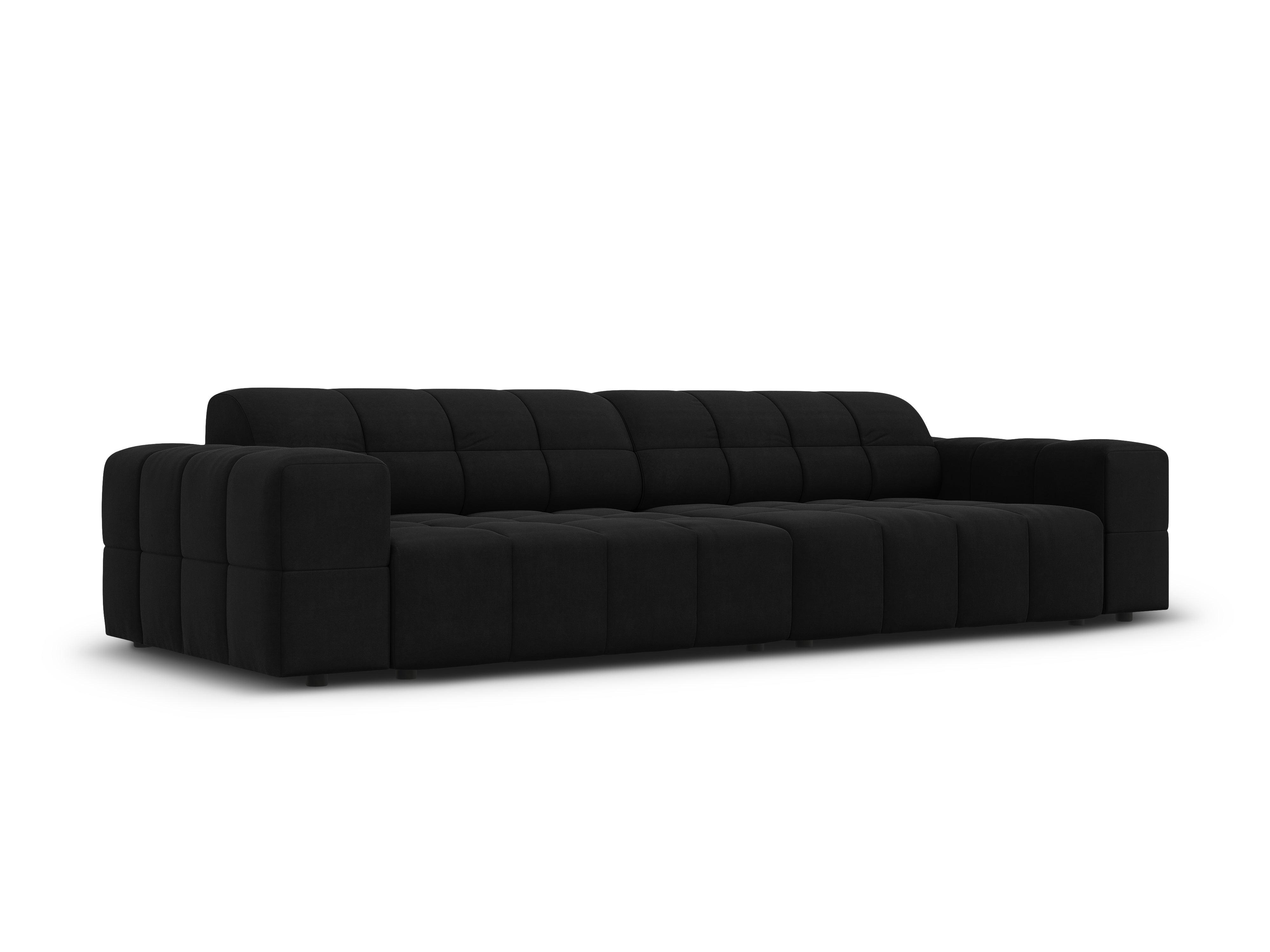 Velvet 4-seater sofa CHICAGO black Cosmopolitan Design Eye on Design