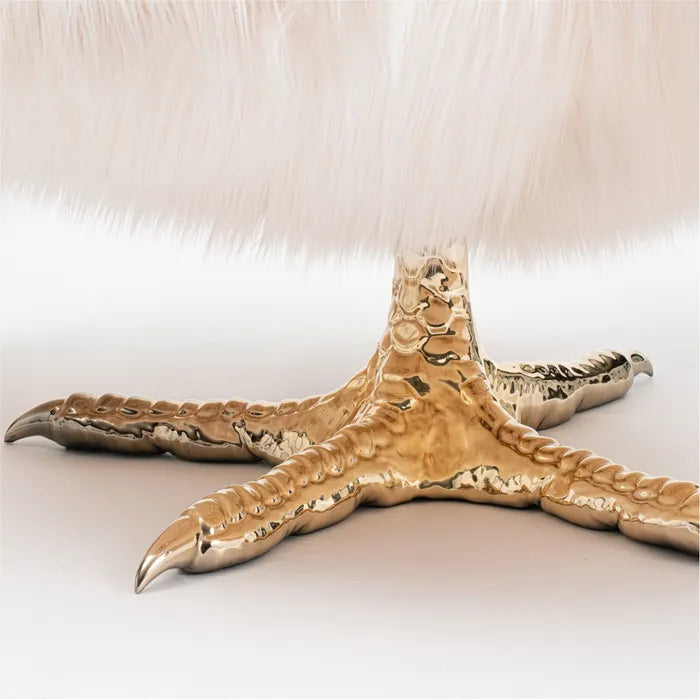 Fotel COCKY svetloružové kožušiny