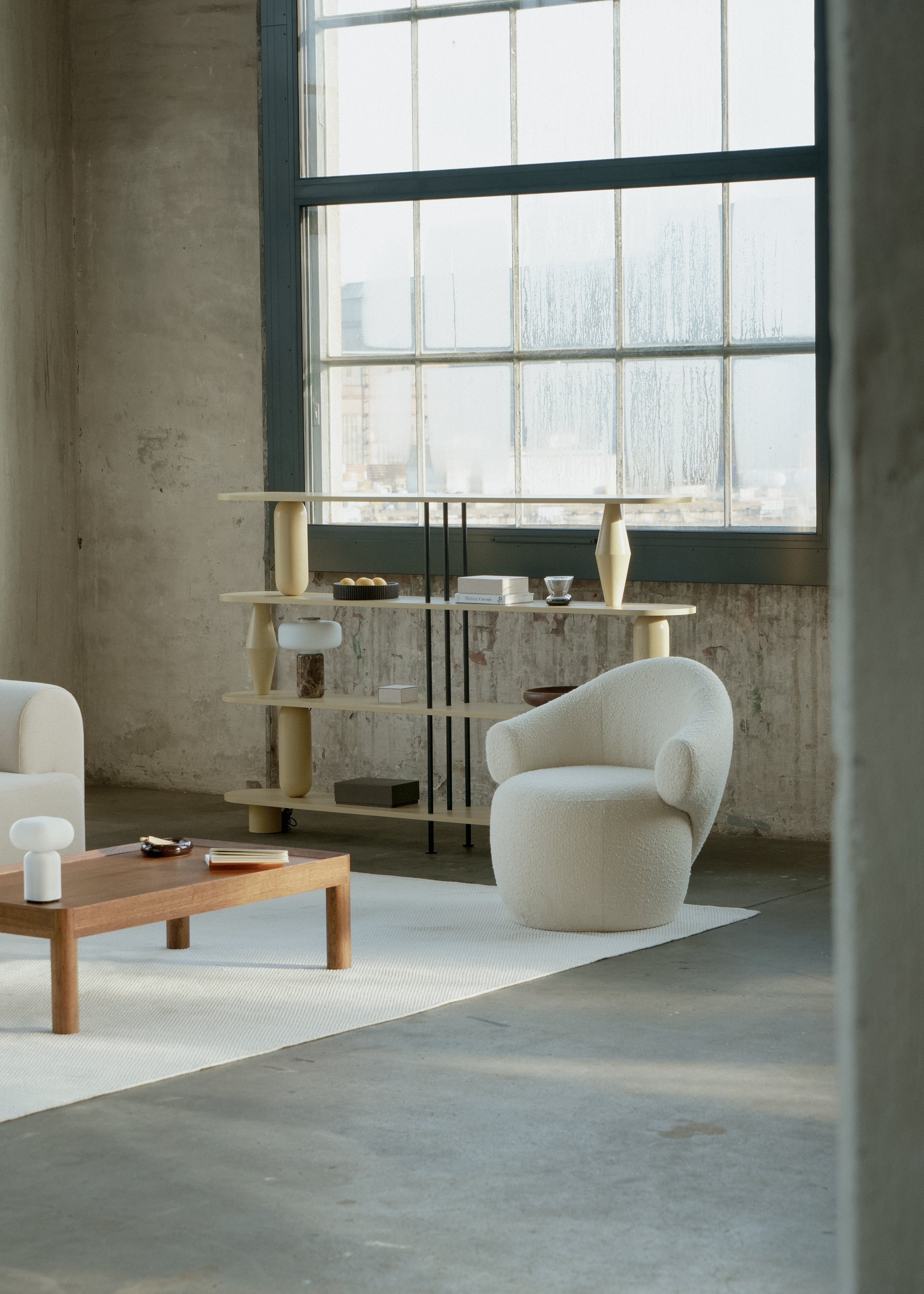 CONVA Armchair in White Boucle