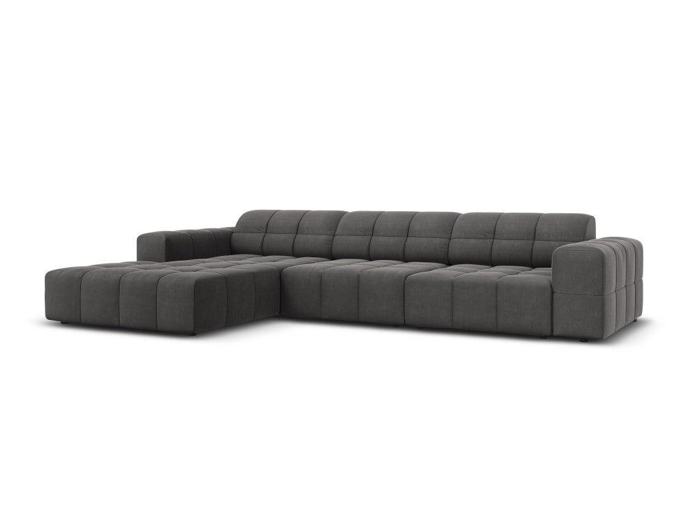 Left corner velvet 4-seater CHICAGO dark grey Cosmopolitan Design Eye on Design