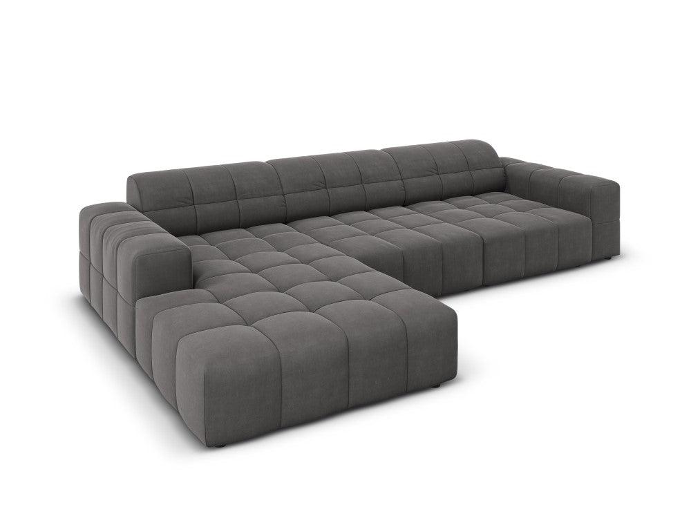 Left corner velvet 4-seater CHICAGO dark grey Cosmopolitan Design Eye on Design