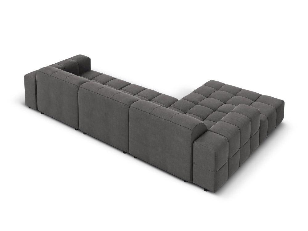 Left corner velvet 4-seater CHICAGO dark grey Cosmopolitan Design Eye on Design