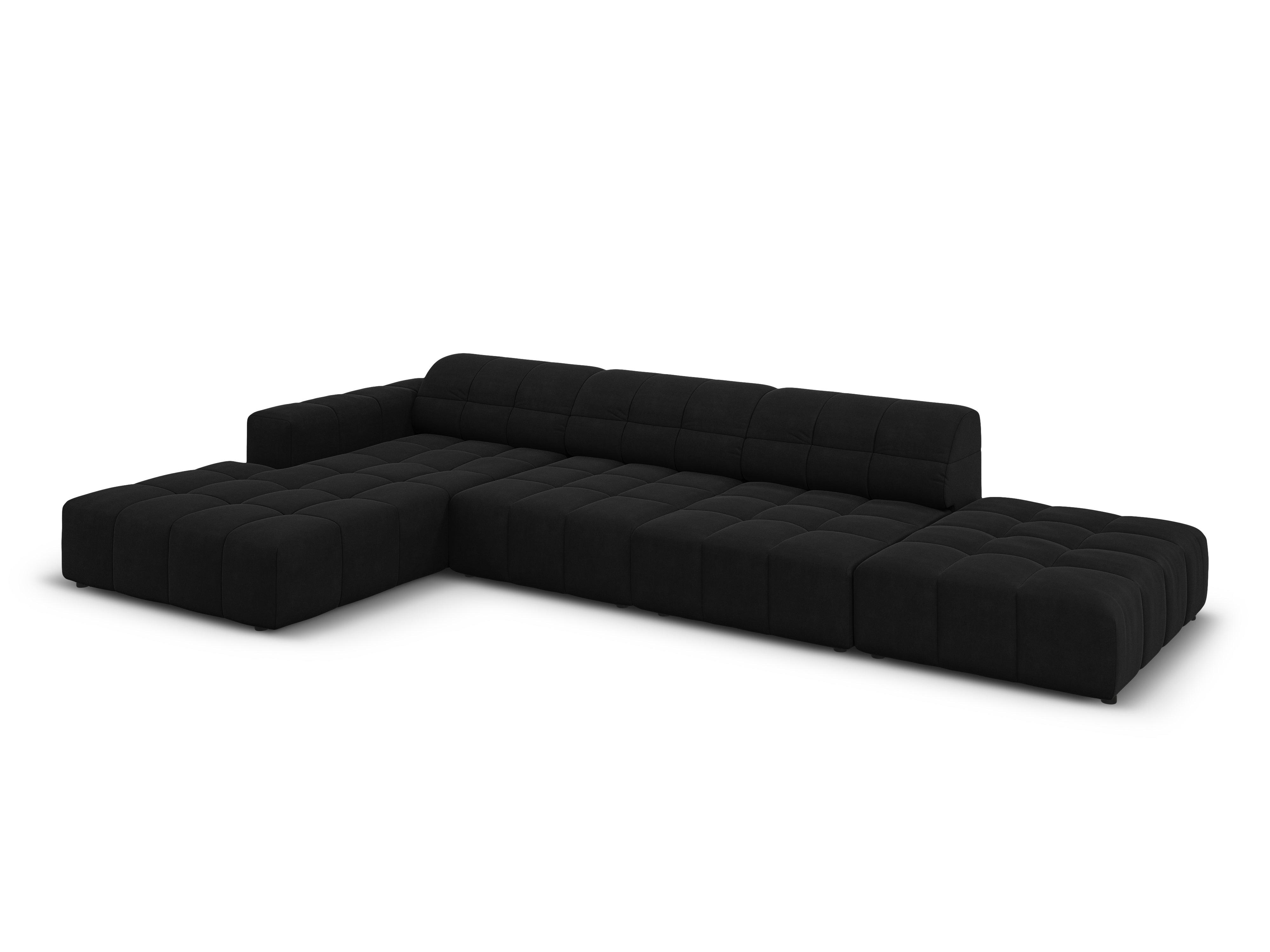 Left corner velvet 5 seater CHICAGO black Cosmopolitan Design Eye on Design