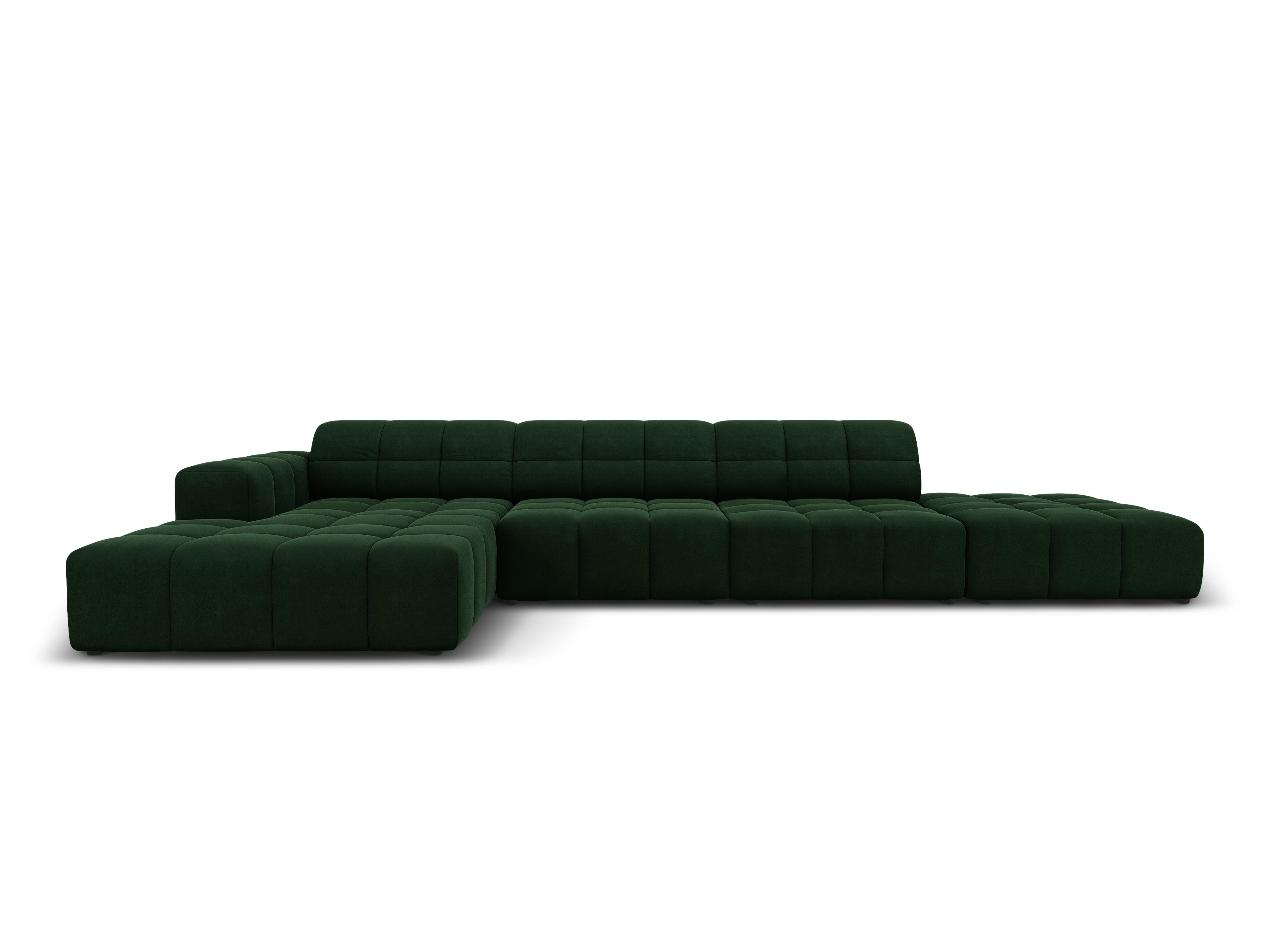 Left corner velvet 5-seater CHICAGO bottled green Cosmopolitan Design Eye on Design