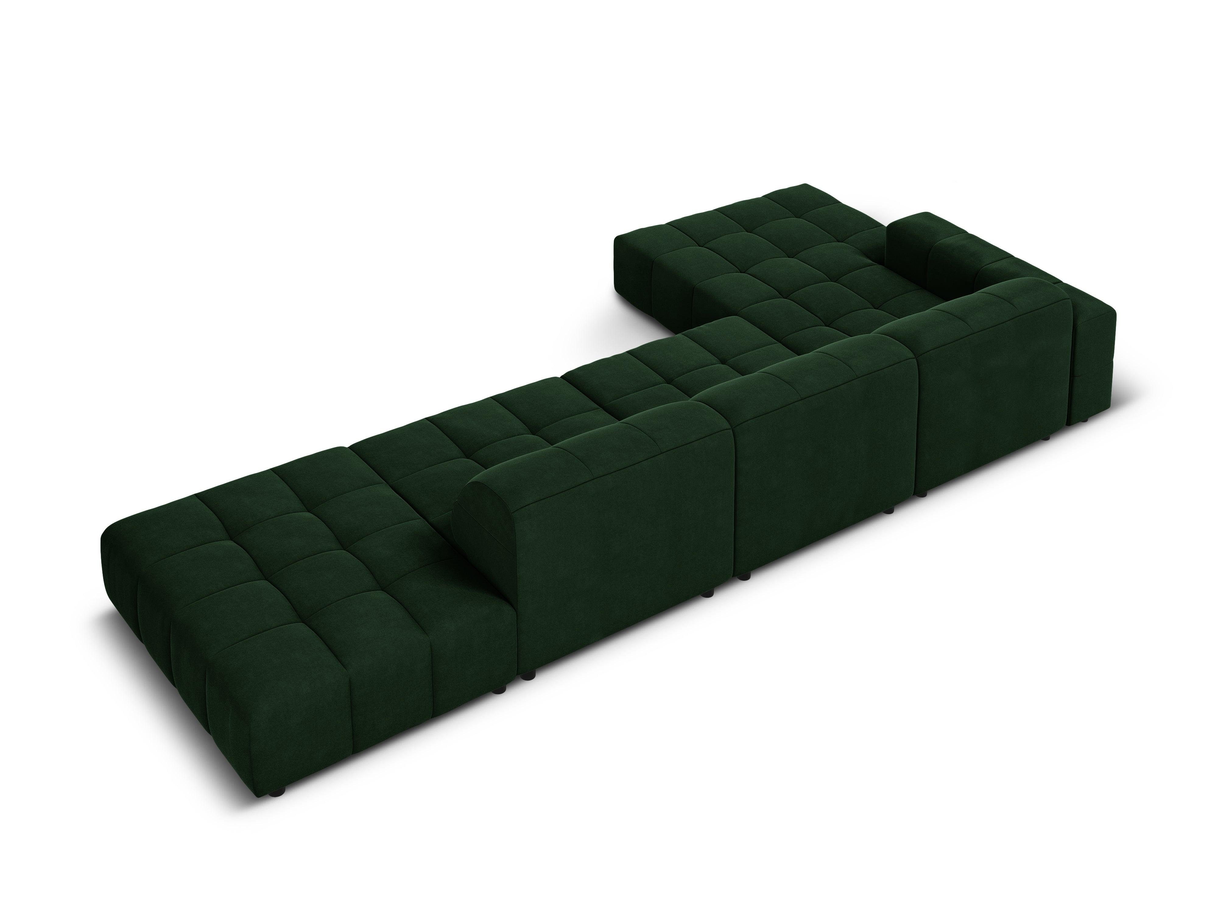 Left corner velvet 5 seater CHICAGO bottled green Cosmopolitan Design Eye on Design