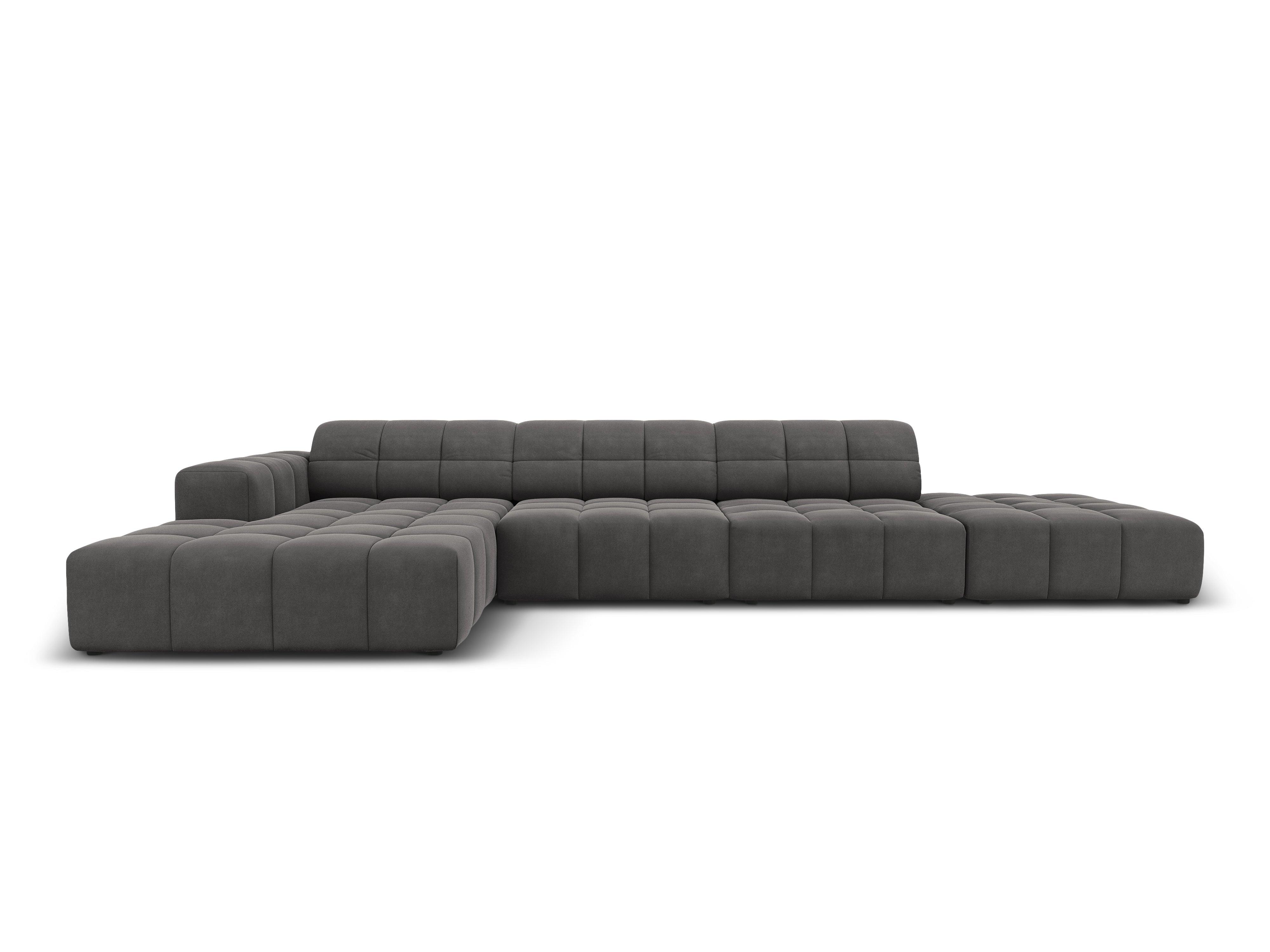 Left corner velvet 5 seater CHICAGO dark grey Cosmopolitan Design Eye on Design