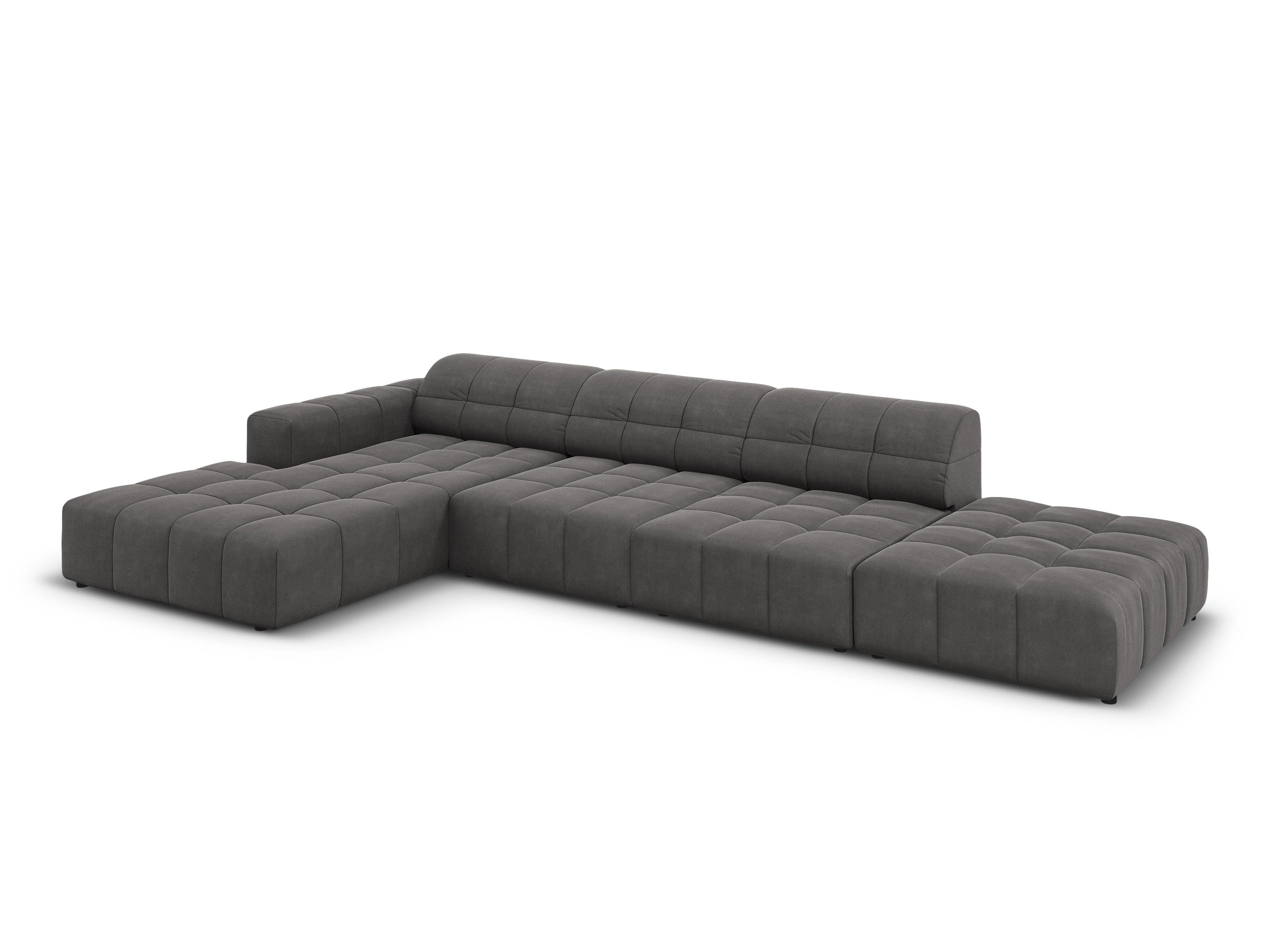 Left corner velvet 5 seater CHICAGO dark grey Cosmopolitan Design Eye on Design