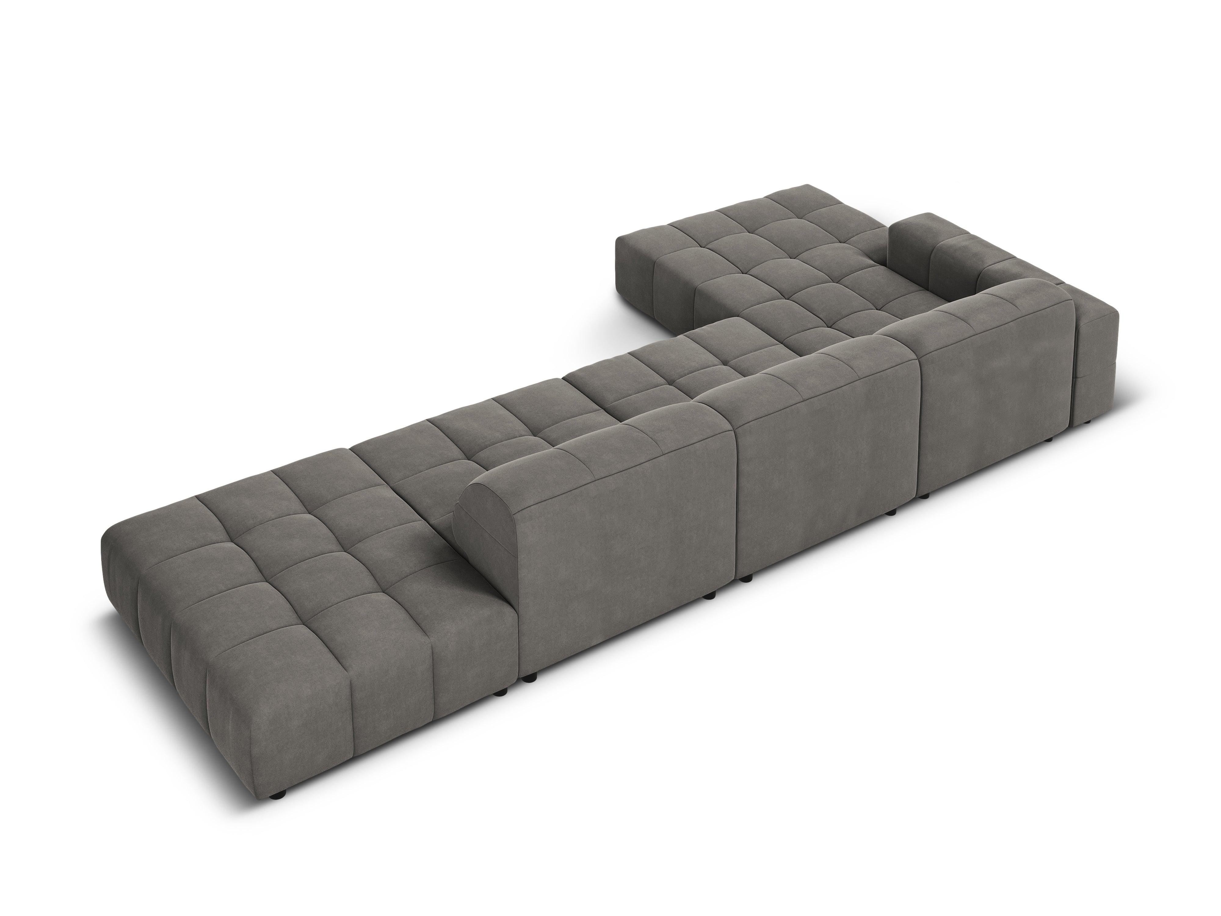 Left corner velvet 5 seater CHICAGO grey Cosmopolitan Design Eye on Design