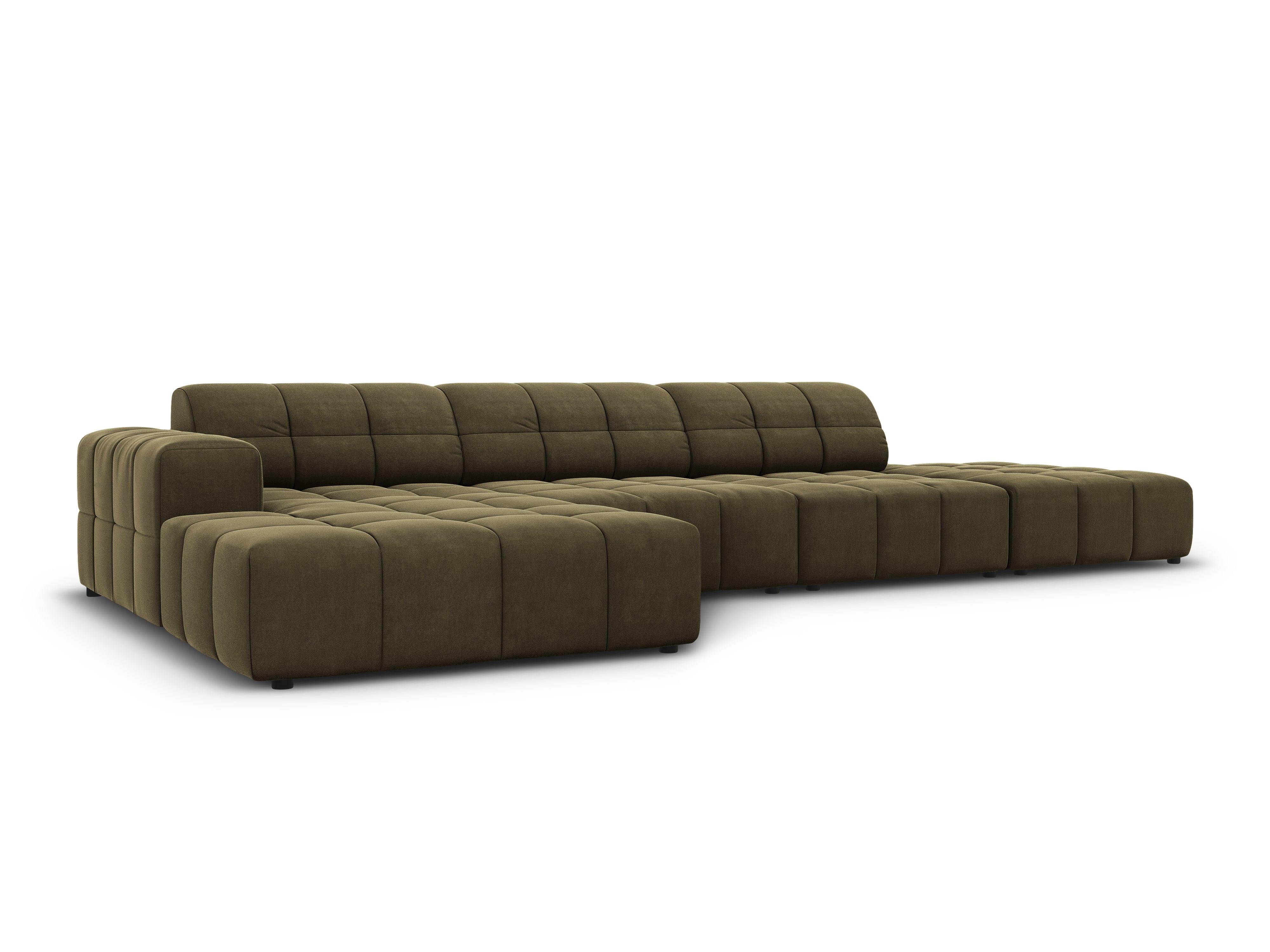 Left side velvet sofa 5 seater CHICAGO olive Cosmopolitan Design Eye on Design