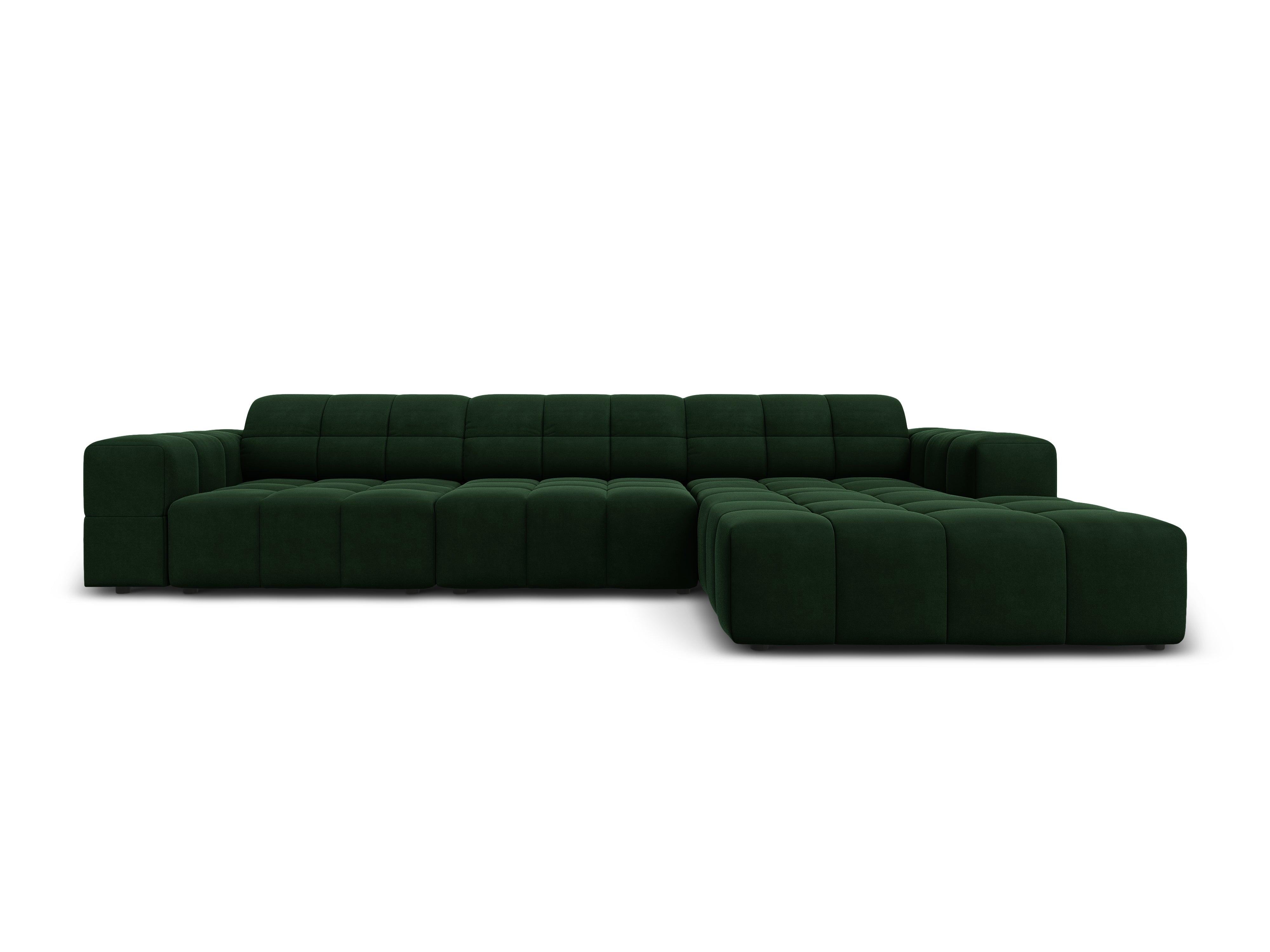 Right-hand corner velvet 4-seater CHICAGO bottle green Cosmopolitan Design Eye on Design