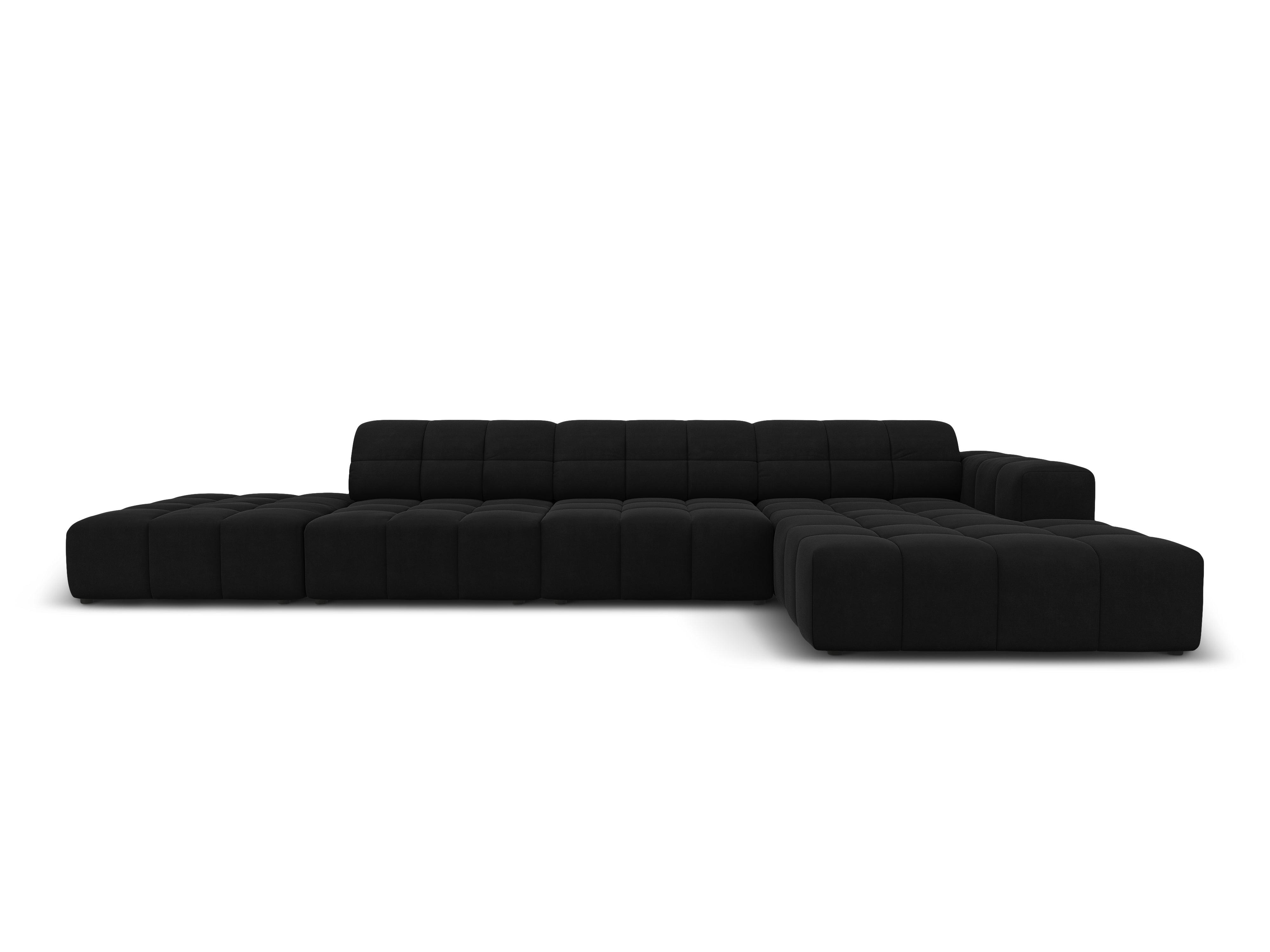 Right side velvet sofa 5 seater CHICAGO black Cosmopolitan Design Eye on Design