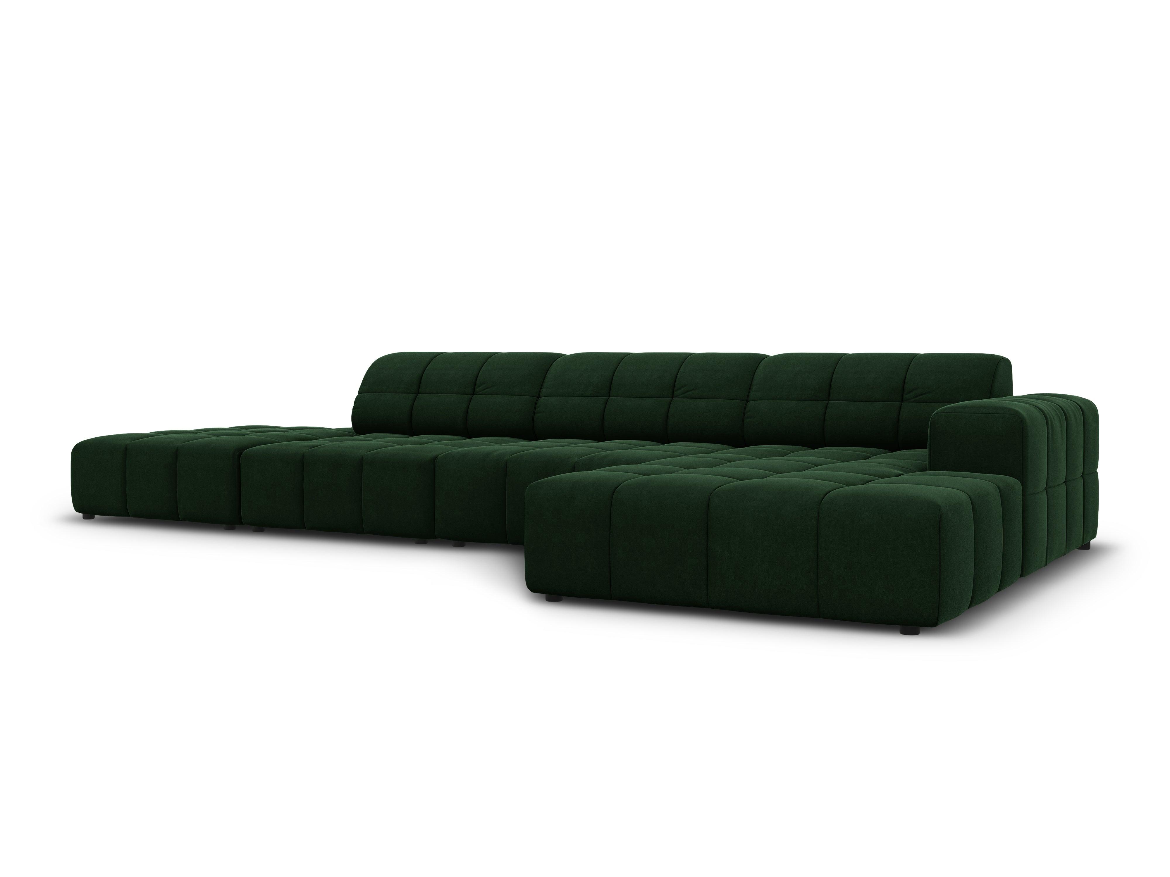 Right-hand corner velvet 5-seater CHICAGO bottled green Cosmopolitan Design Eye on Design