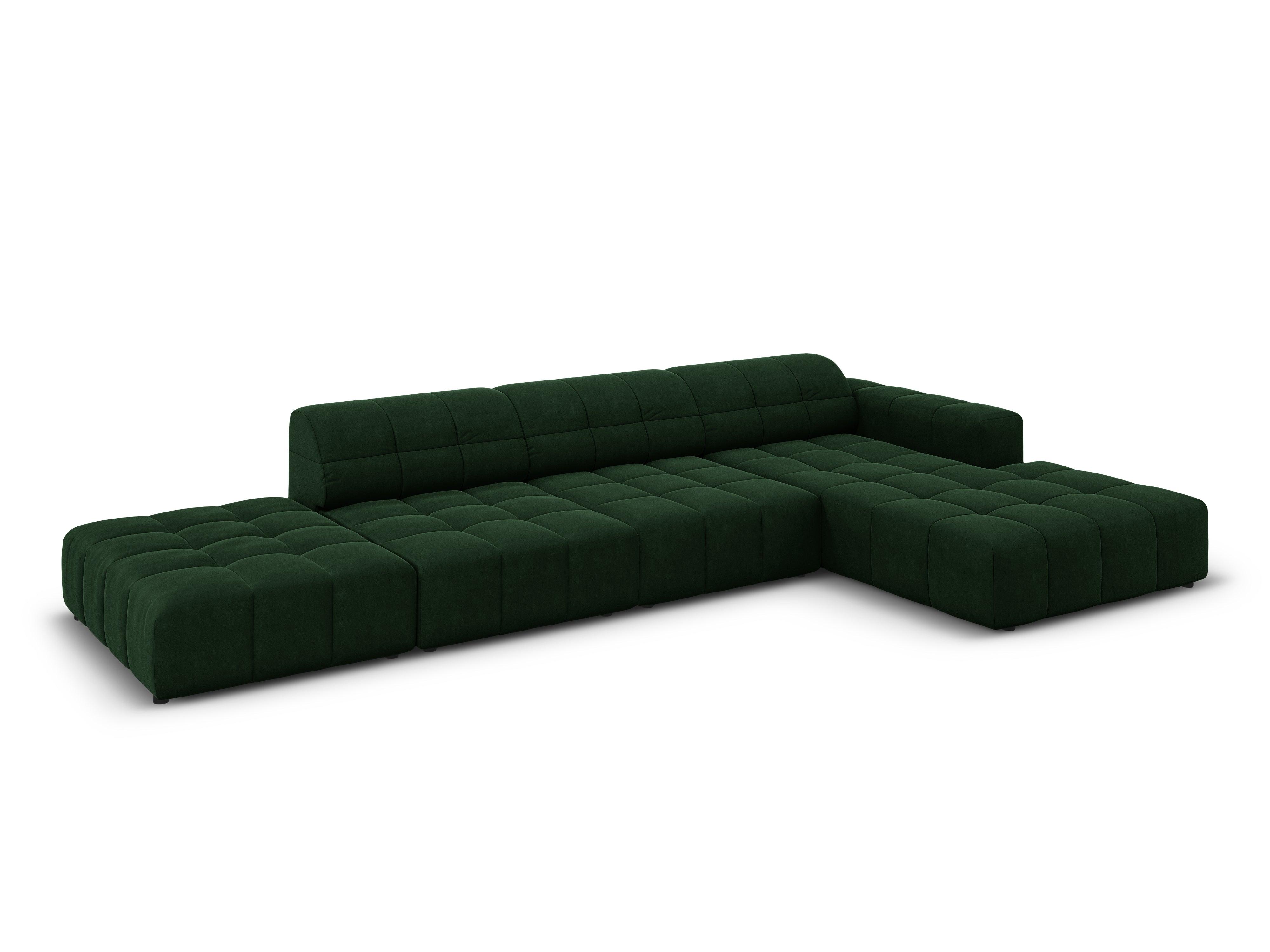 Right-hand corner velvet 5-seater CHICAGO bottled green Cosmopolitan Design Eye on Design