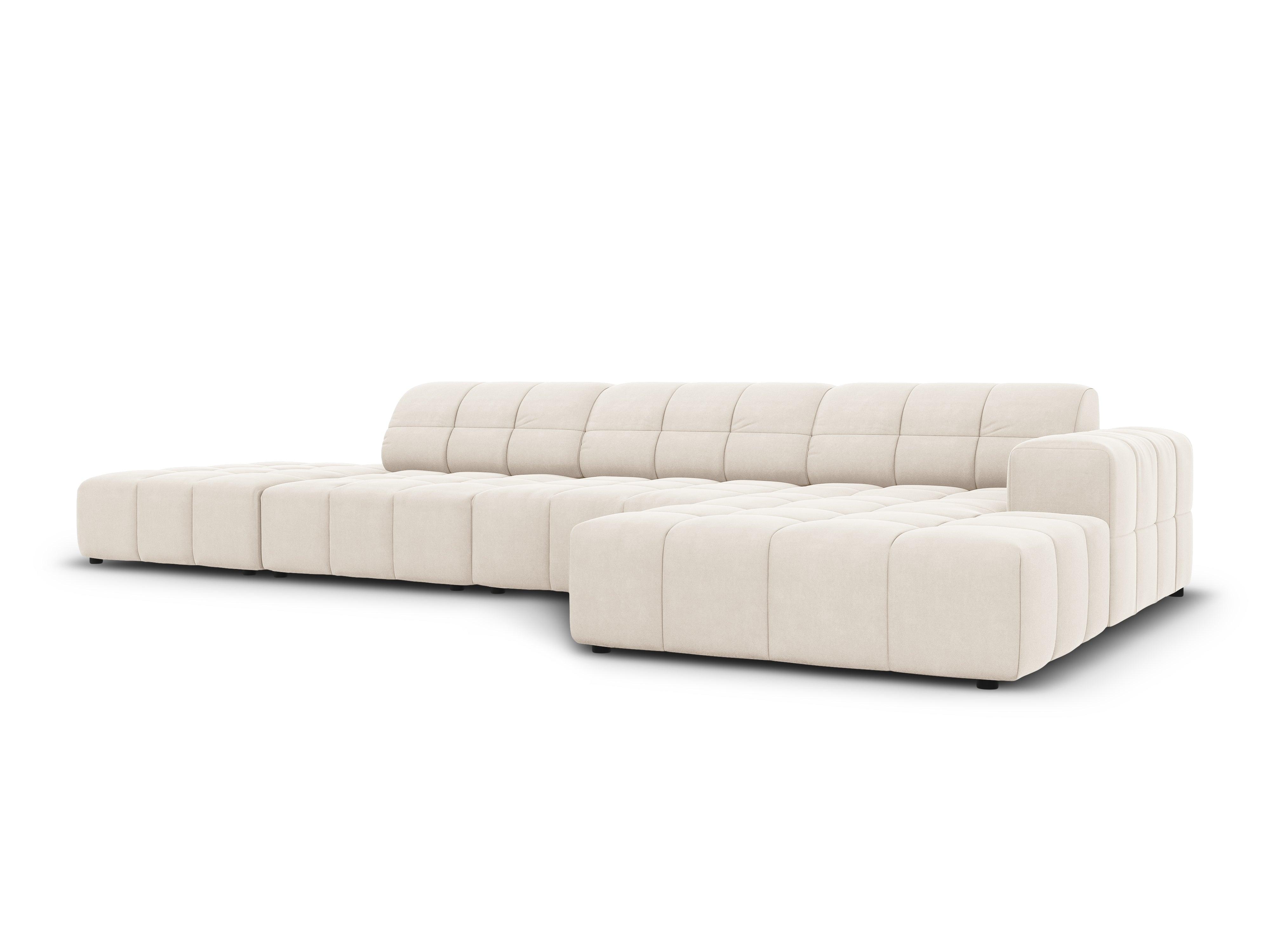 Right-hand corner velvet 5-seater CHICAGO light beige Cosmopolitan Design Eye on Design