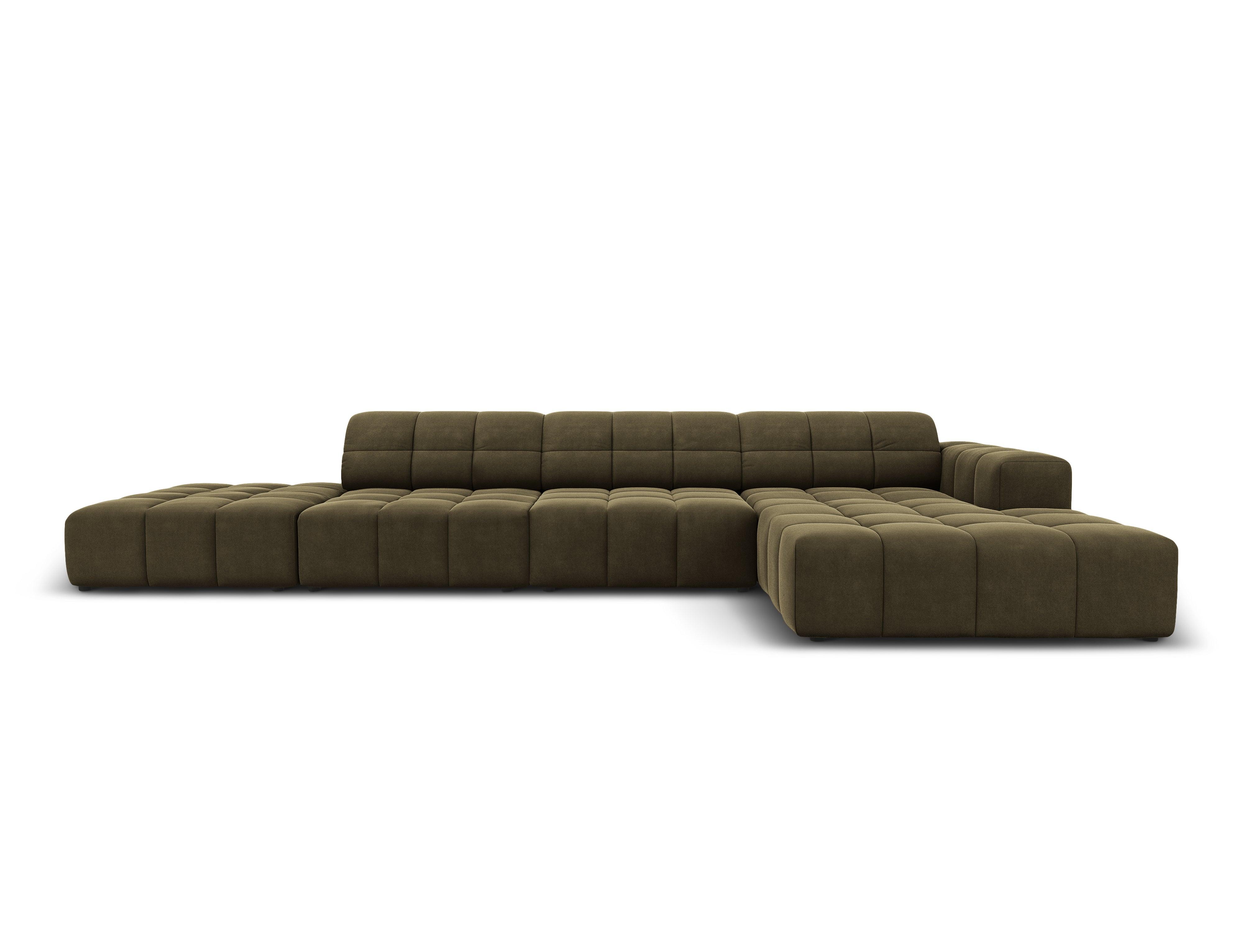 Right-hand corner velvet 5-seater CHICAGO olive Cosmopolitan Design Eye on Design