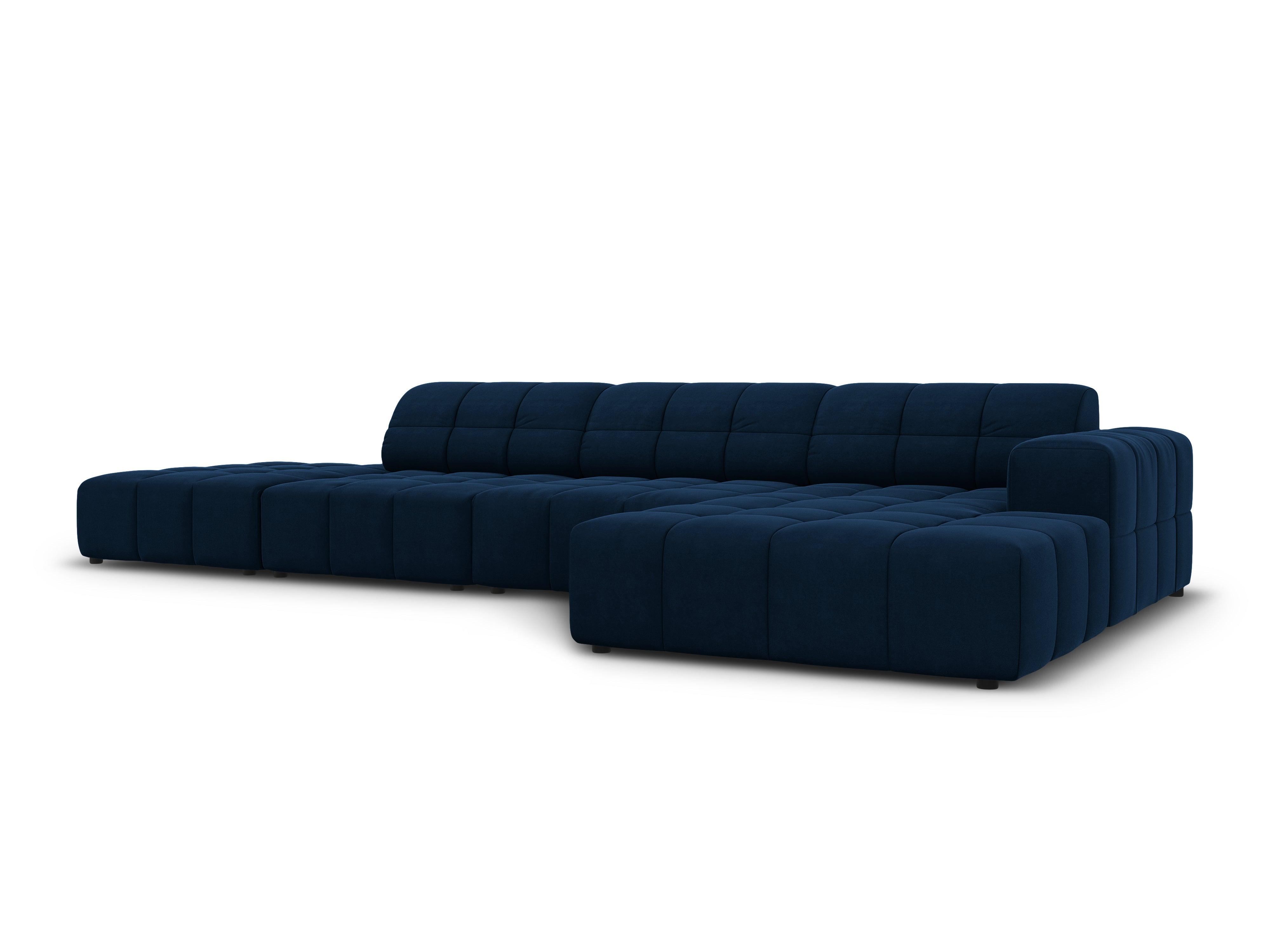 Right-hand corner velvet 5-seater CHICAGO royal blue Cosmopolitan Design Eye on Design