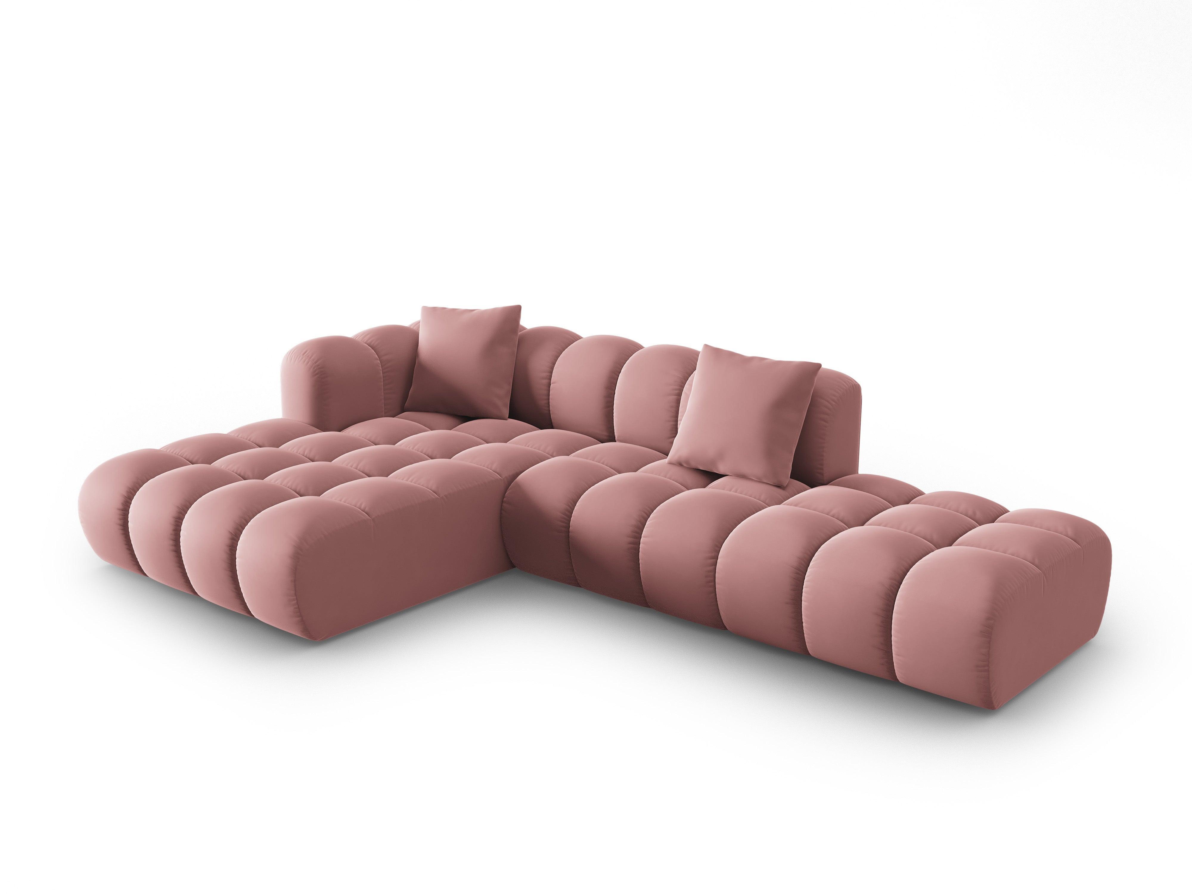 Corner velvet sofa 5 seater left HALLEY pink Windsor & Co Eye on Design