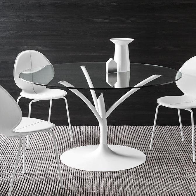 BASIL chair with gray seat and chrome metal base