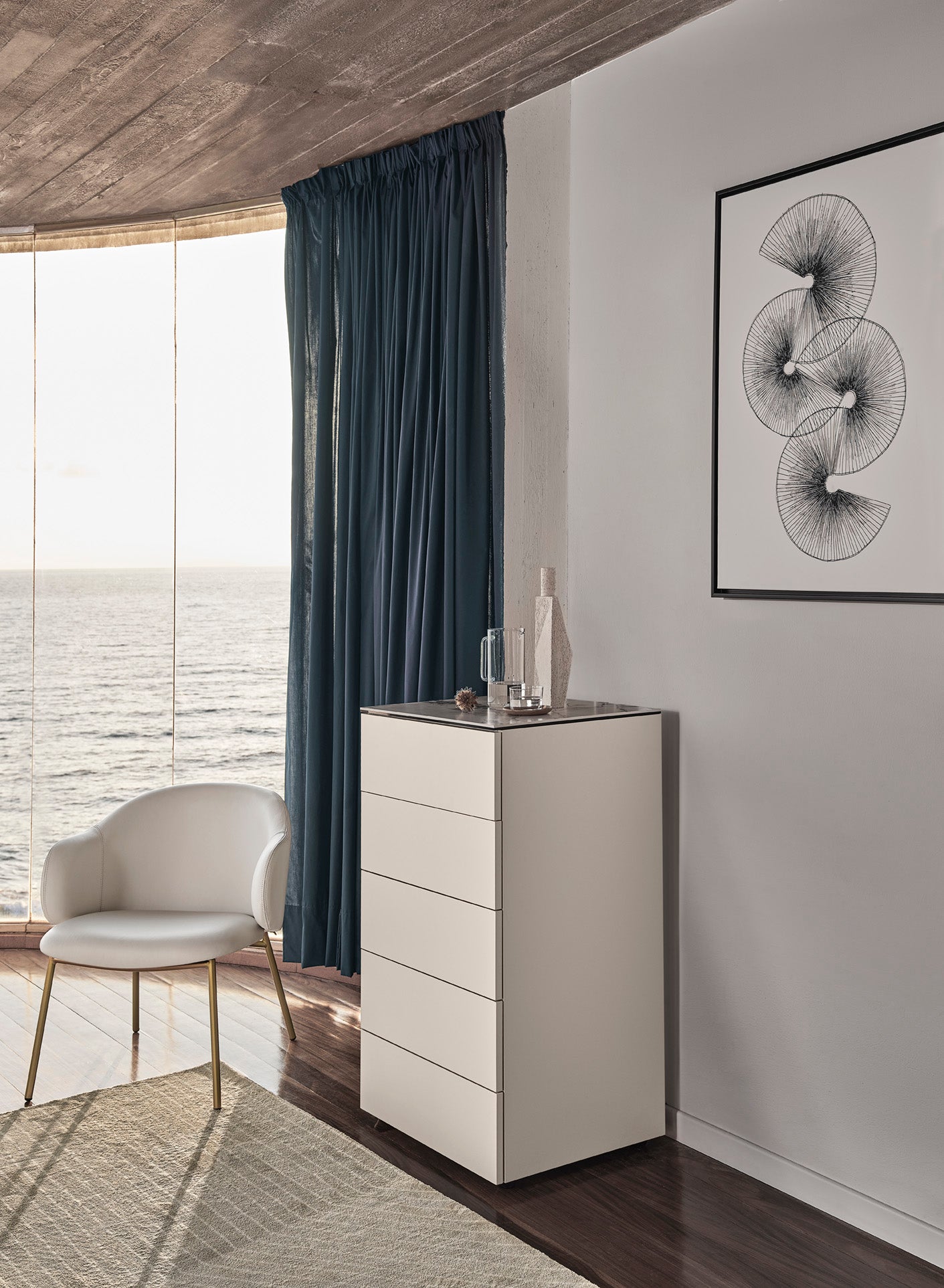 Fotel HOLLY čalúnený s čiernym podstavcom