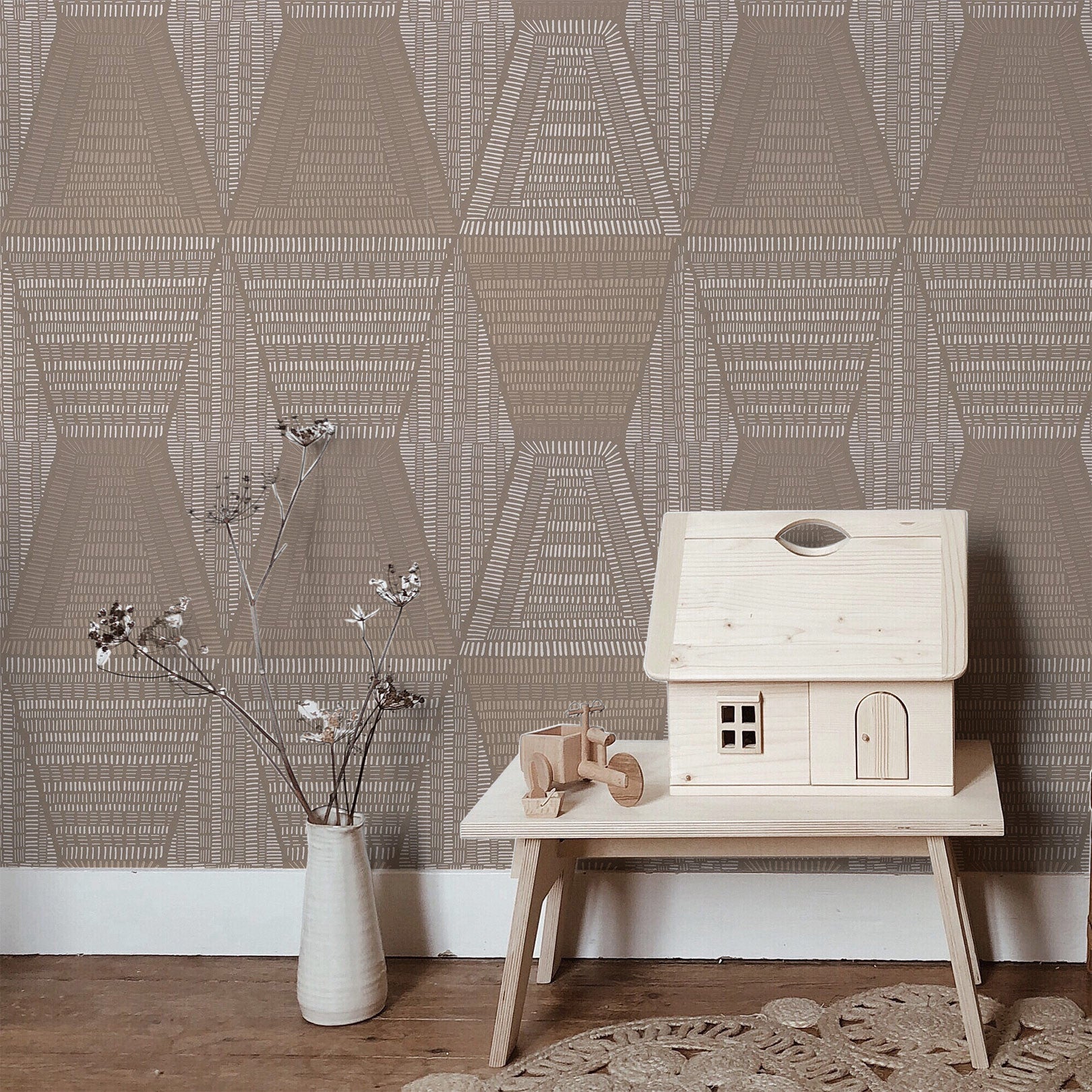 Tapeta s abstraktným vzorom DAIA - TAUPE svetlý taupe