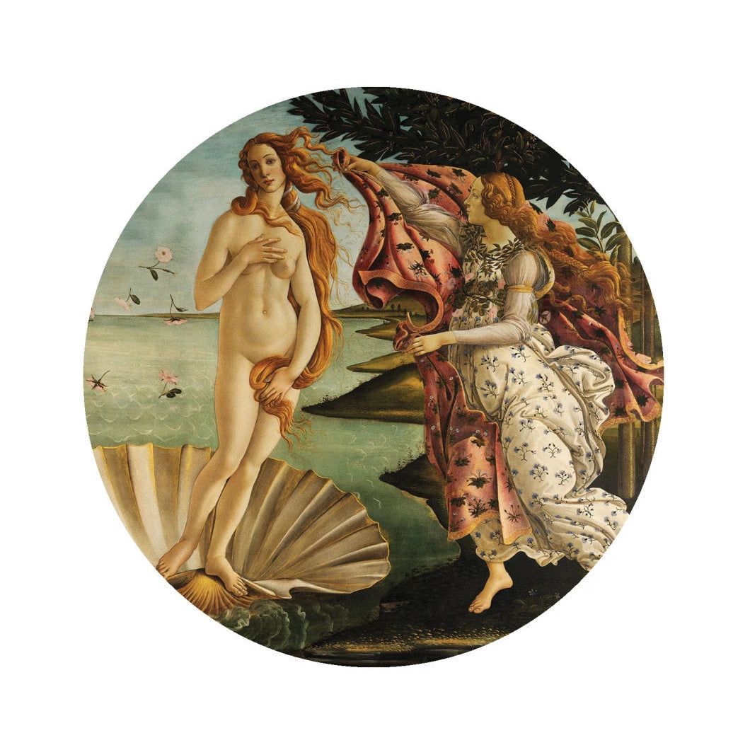 Circular Mural DOTS - BIRTH OF VENUS green with blue