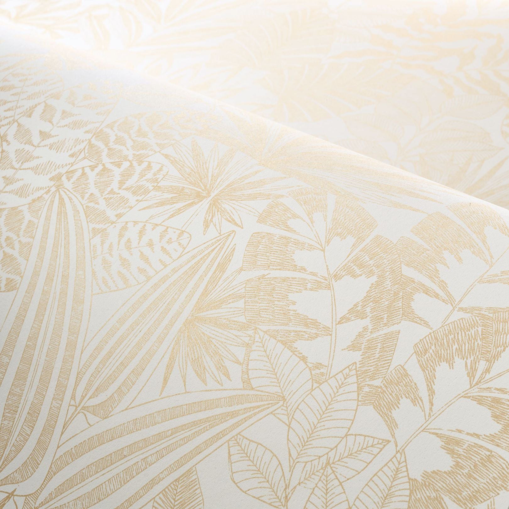 Plant Motif Wallpaper DOUM - WHITE/GOLD
