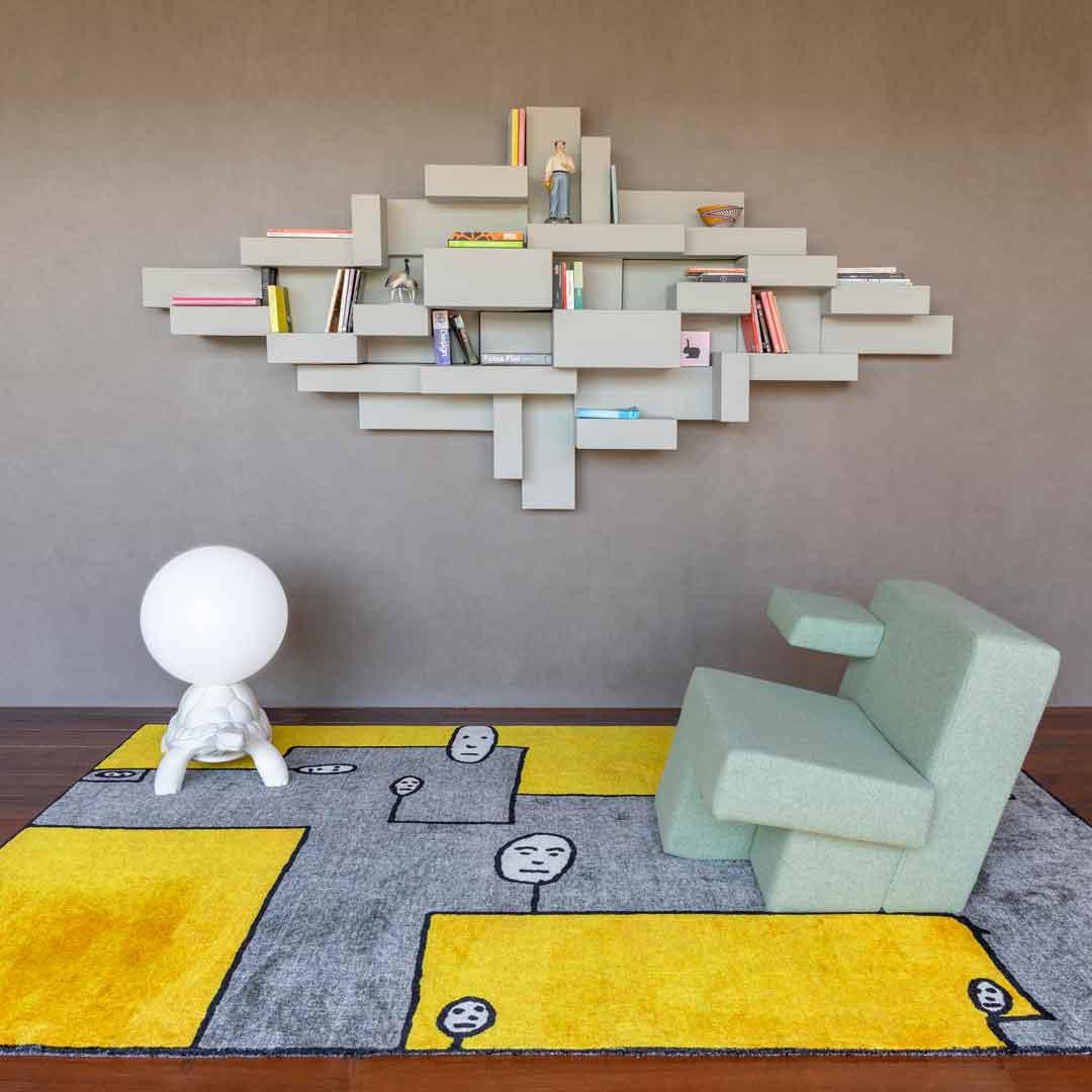 Dywan prostokątny DOG żółty Qeeboo    Eye on Design