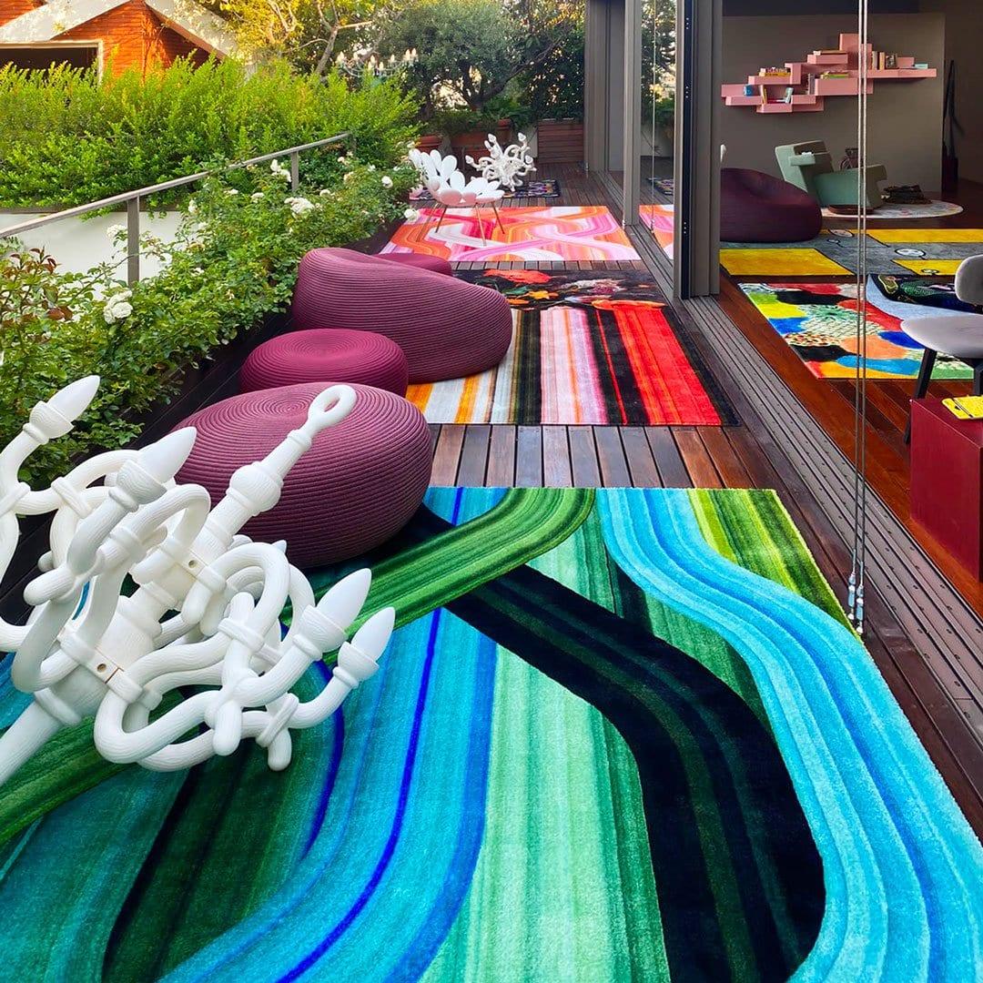 Dywan WAVE zielony Qeeboo    Eye on Design