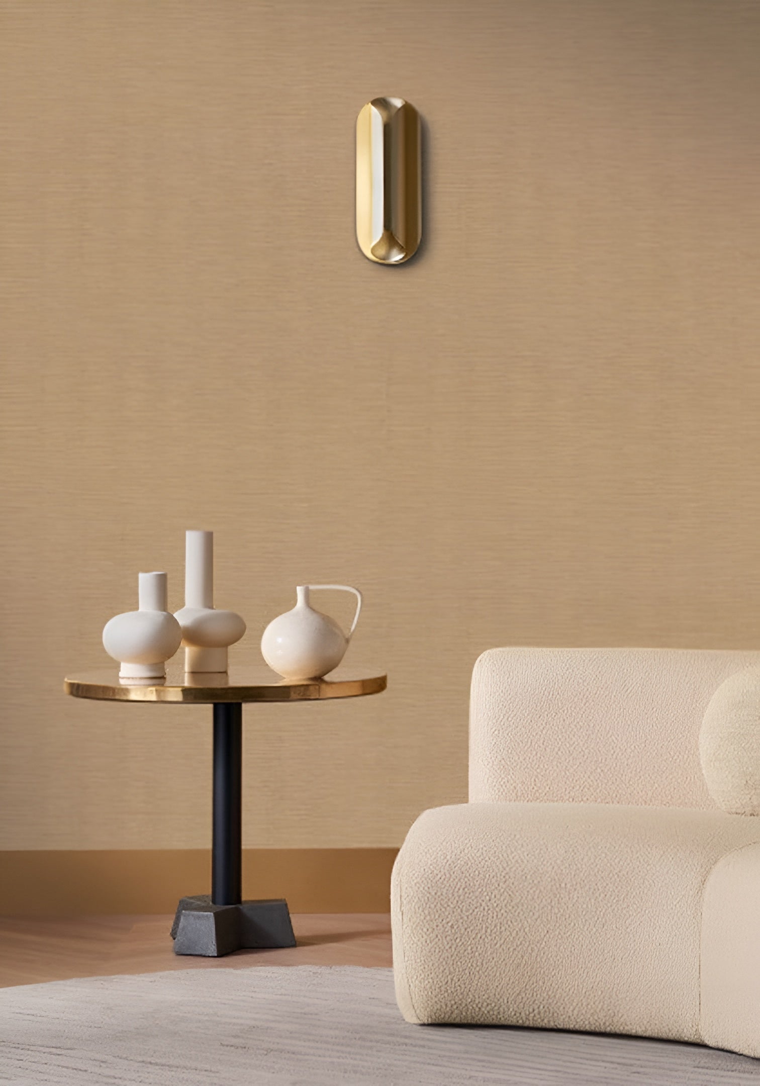 Tapeta štruktúrna metalizujúca v prúžkoch PLATINUM slonová kosť