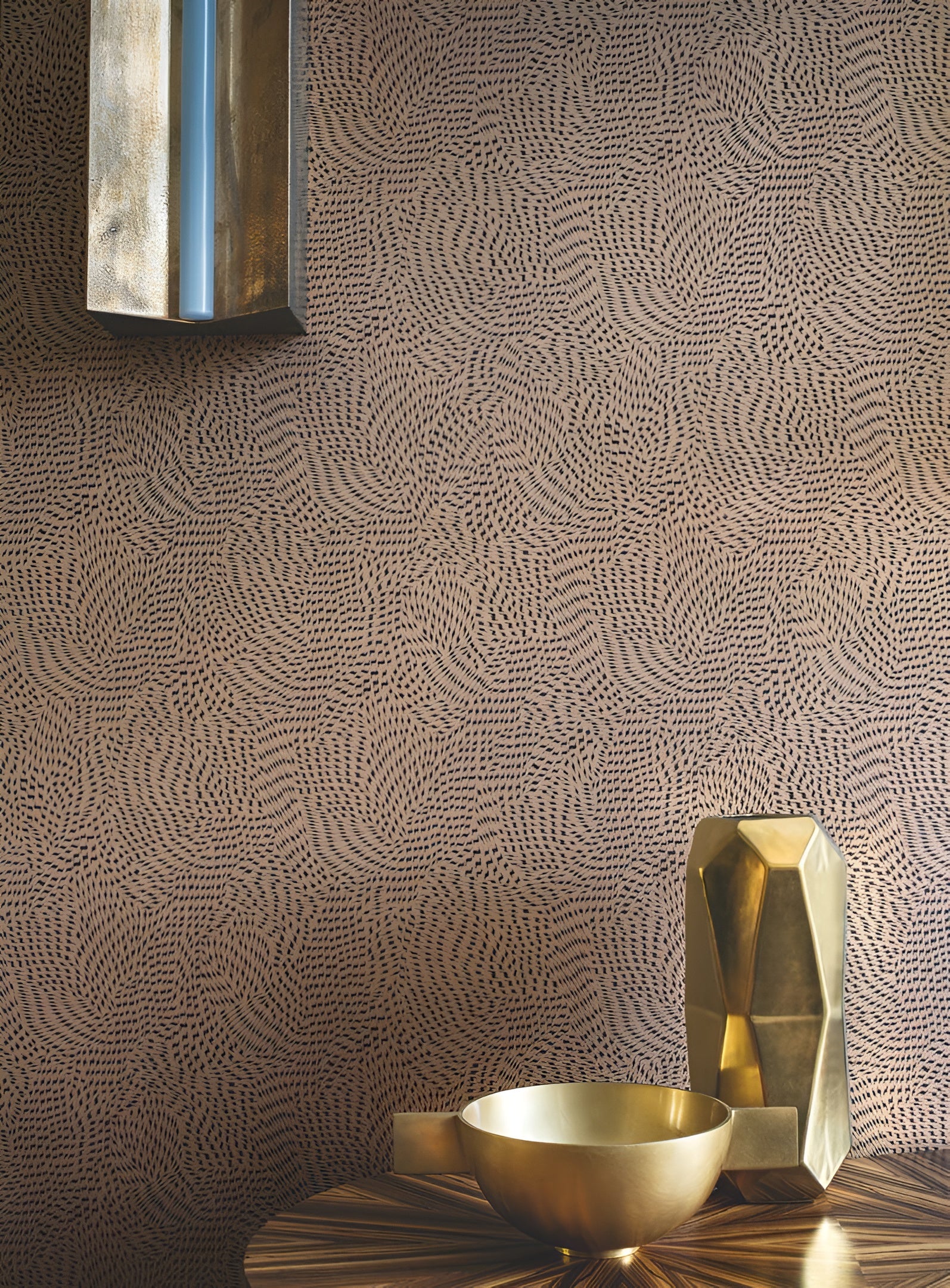 Tapeta s abstraktným vzorom PASSY - DORE/NOIR hnedá s čiernou