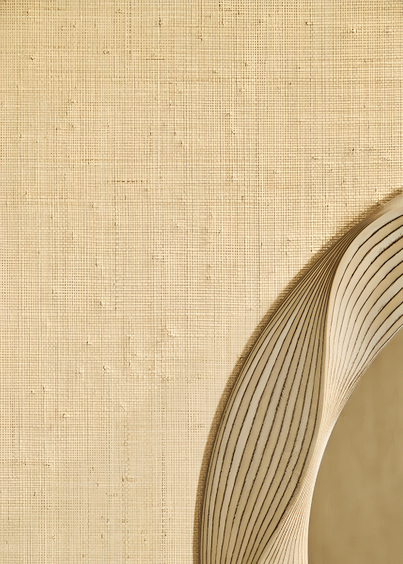Natural structural wallpaper made of rattan PALAWAN - BROKEN WHITE