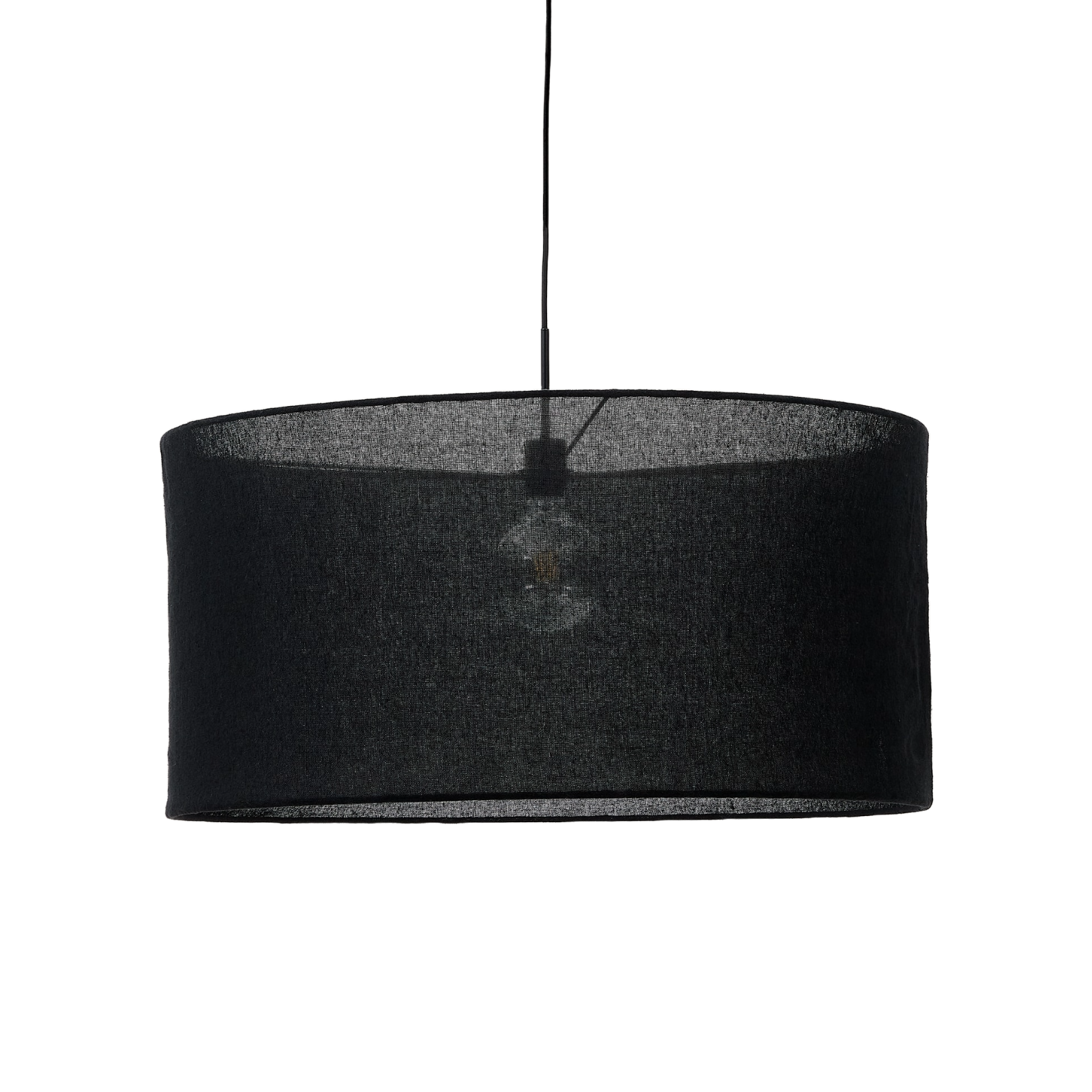 Závesná lampa MARIELA čierny ľanový abážur