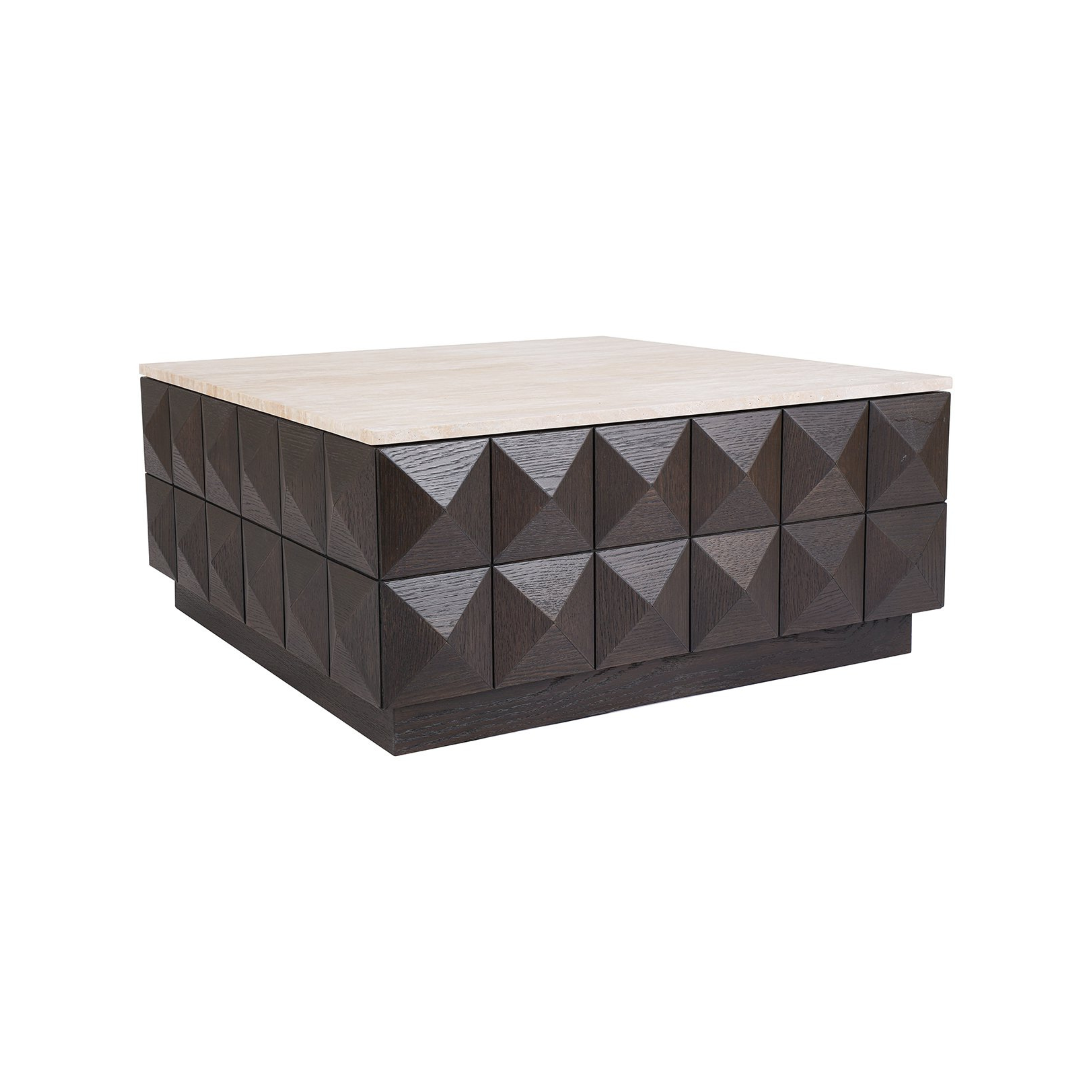 Kávový stolík CLAREMONT hnedý s béžovou doskou