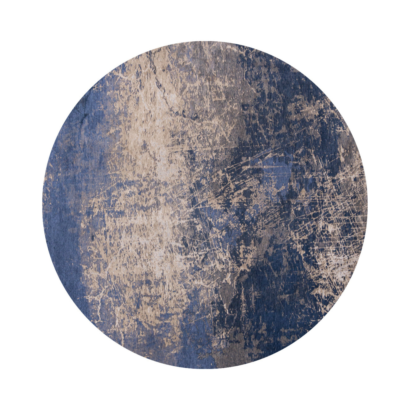 Kruhový koberec CRACKS ABYSS BLUE modrý