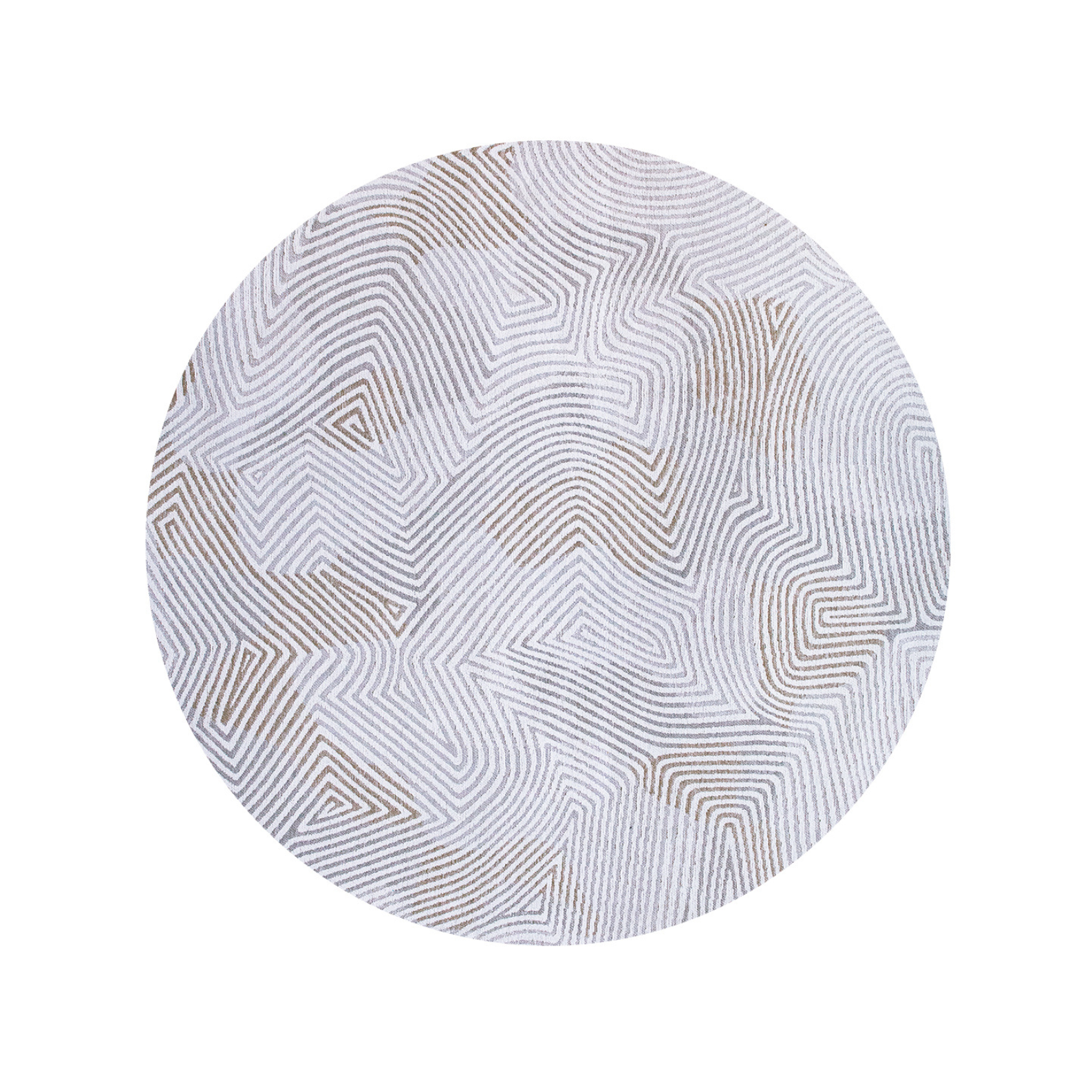 Kruhový koberec CORAL OYSTER WHITE bielo-bežový