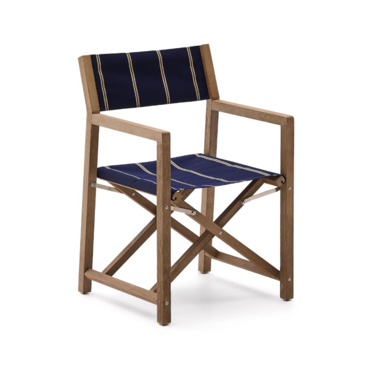 Skladacie vonkajšie kreslo VILARA modré s akáciovou základňou