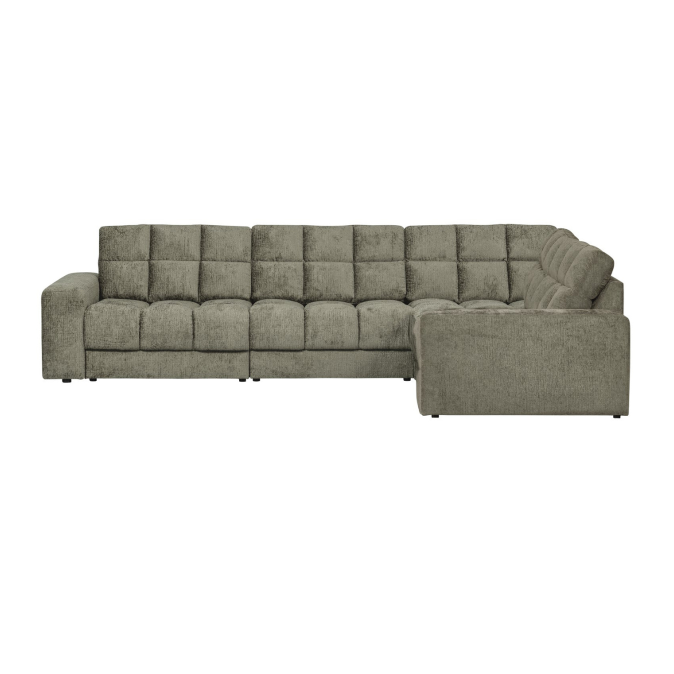 Right-facing corner sofa SECOND DATE - FROST velvet