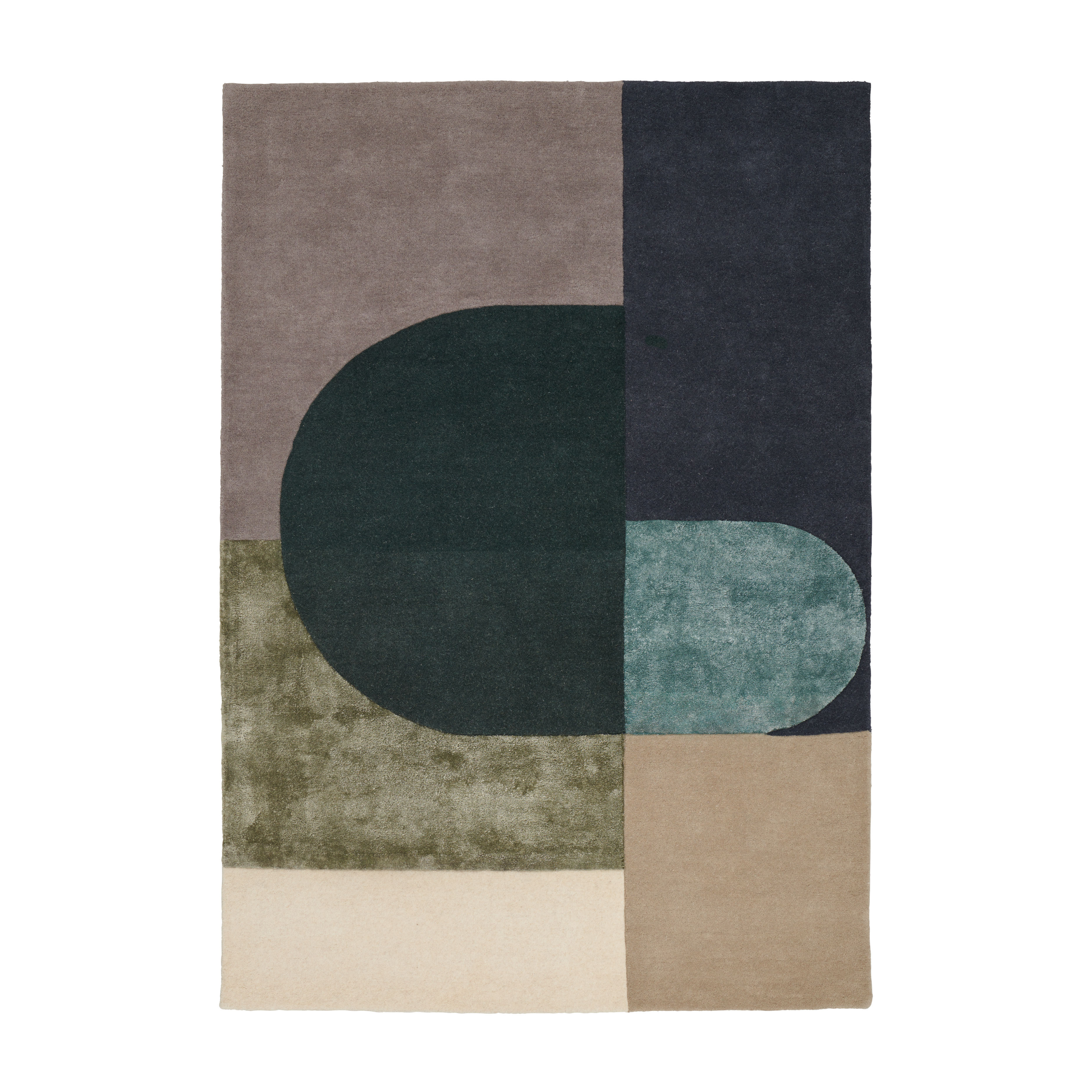 VILJA Rug - GREEN beige with green