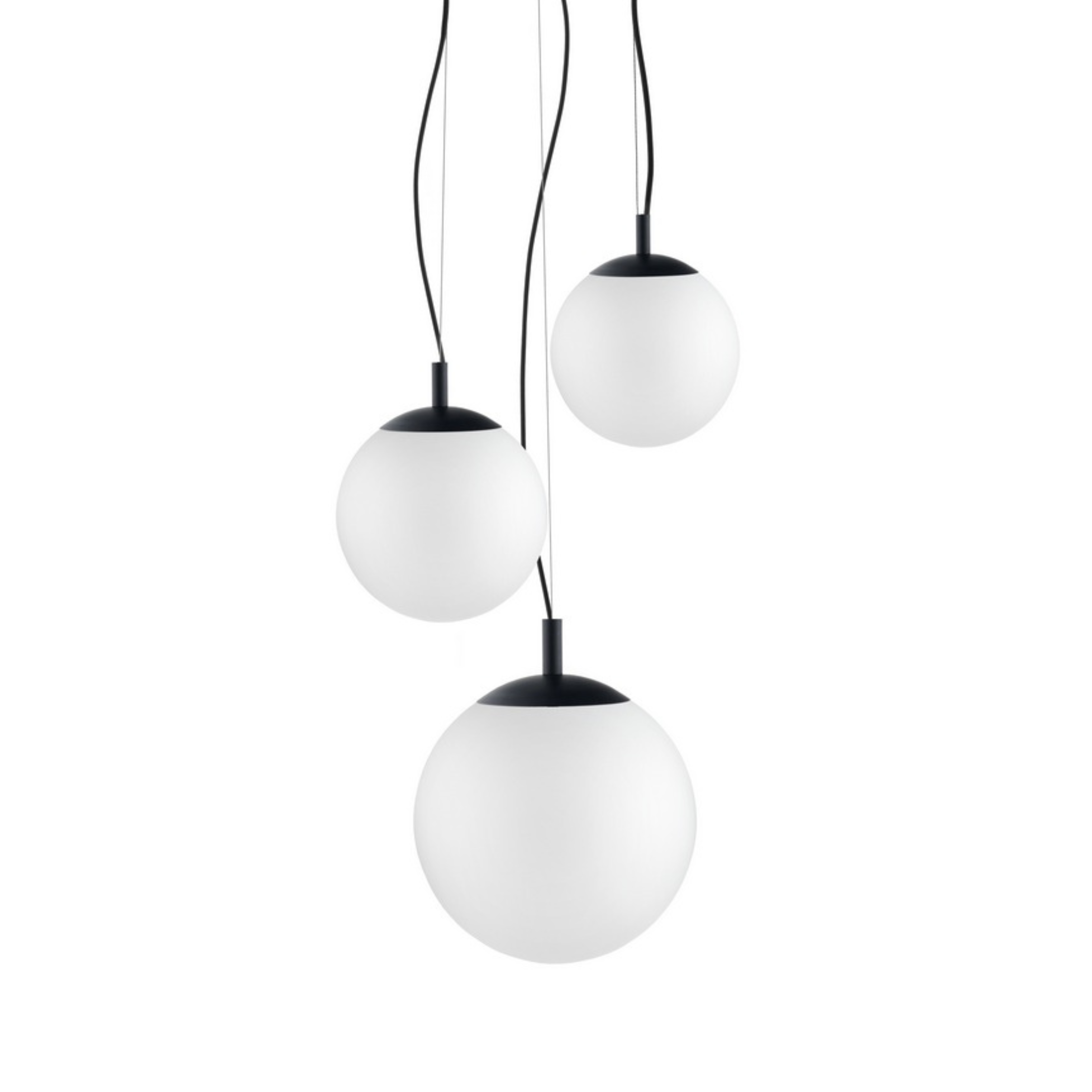 Stropná lampa ALUR 2 mliečne sklo s čiernym povrchom