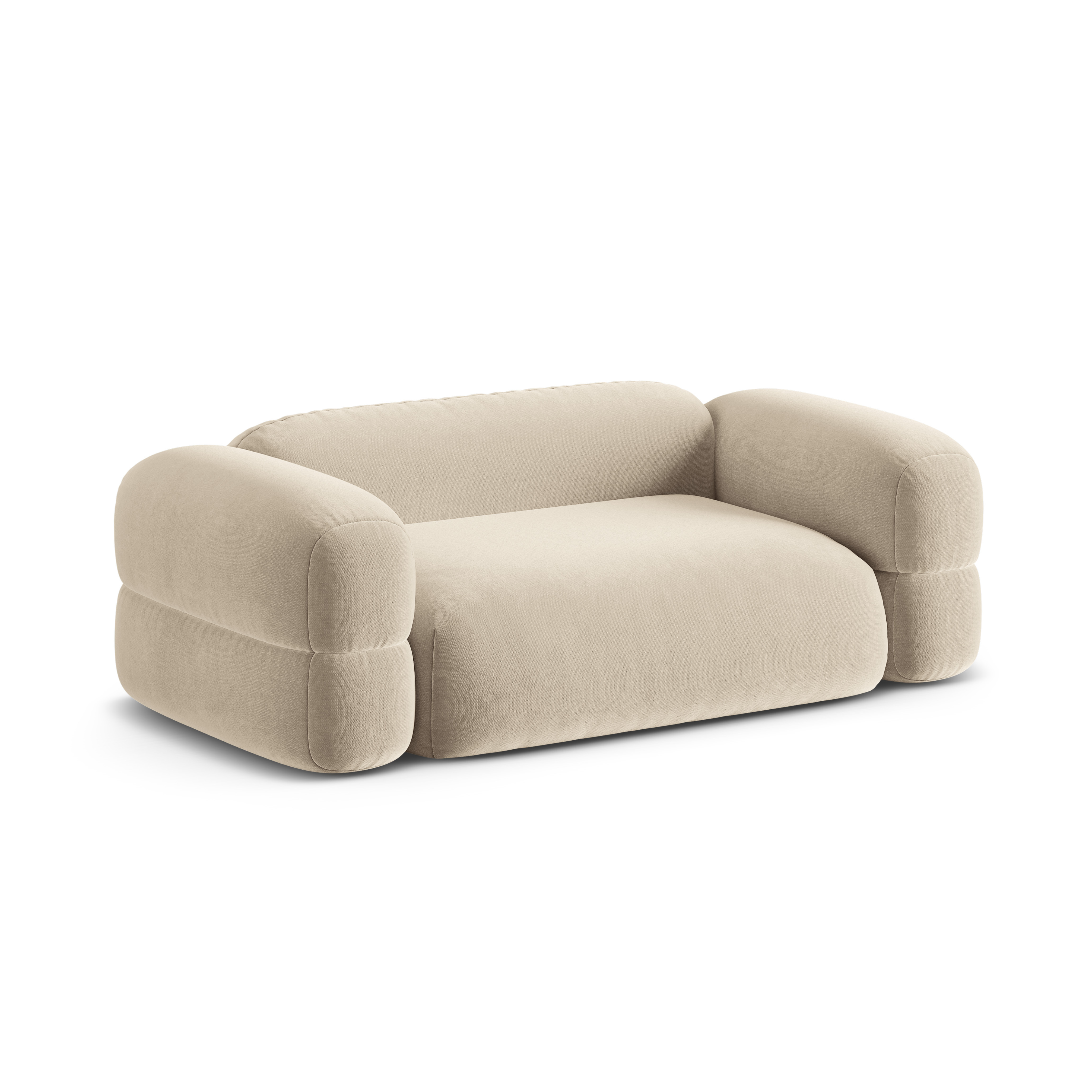 Sofa z jemného velúru 3-miestna ROGER svetlo béžová