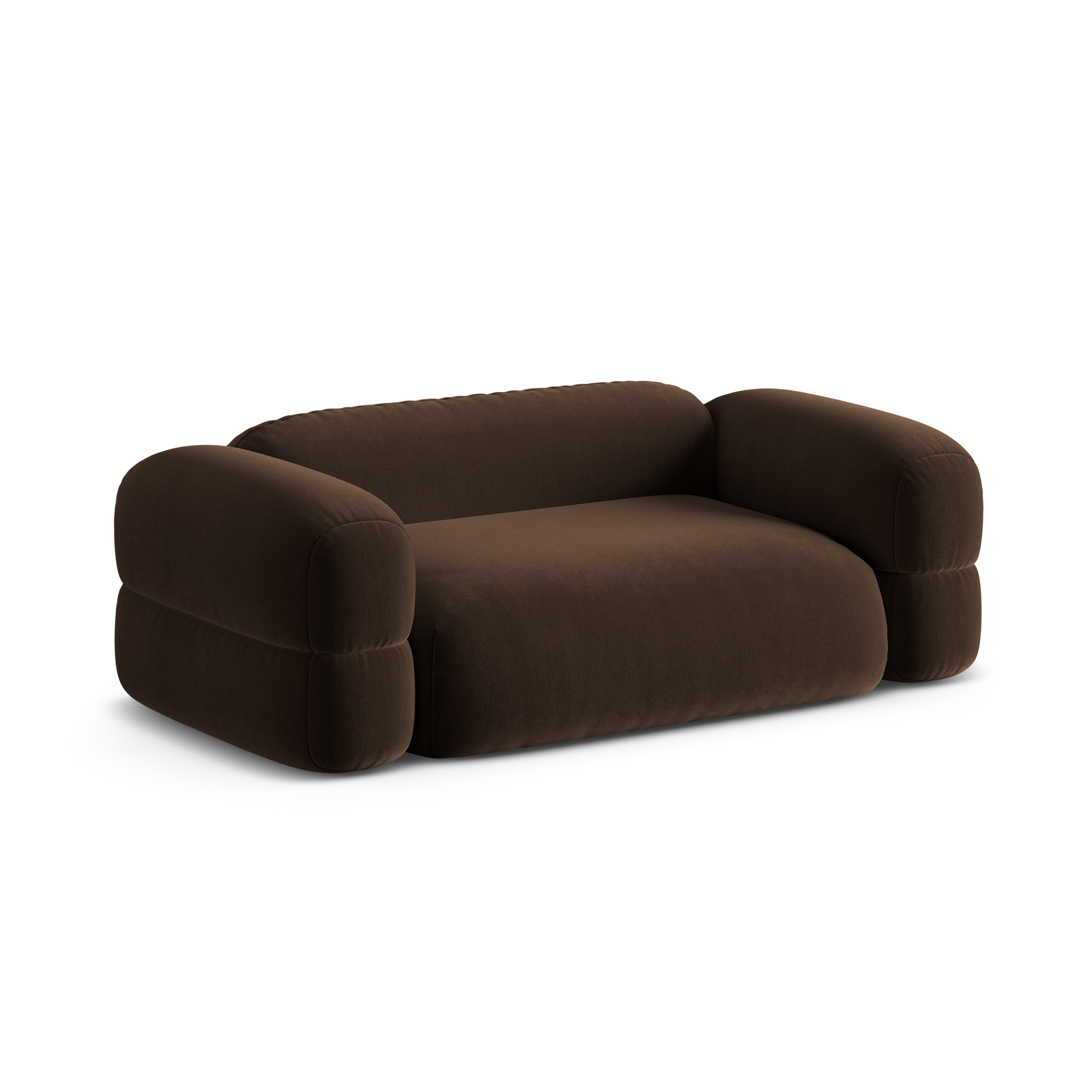 Chocolate 3-Seater Velvet Sofa ROGER