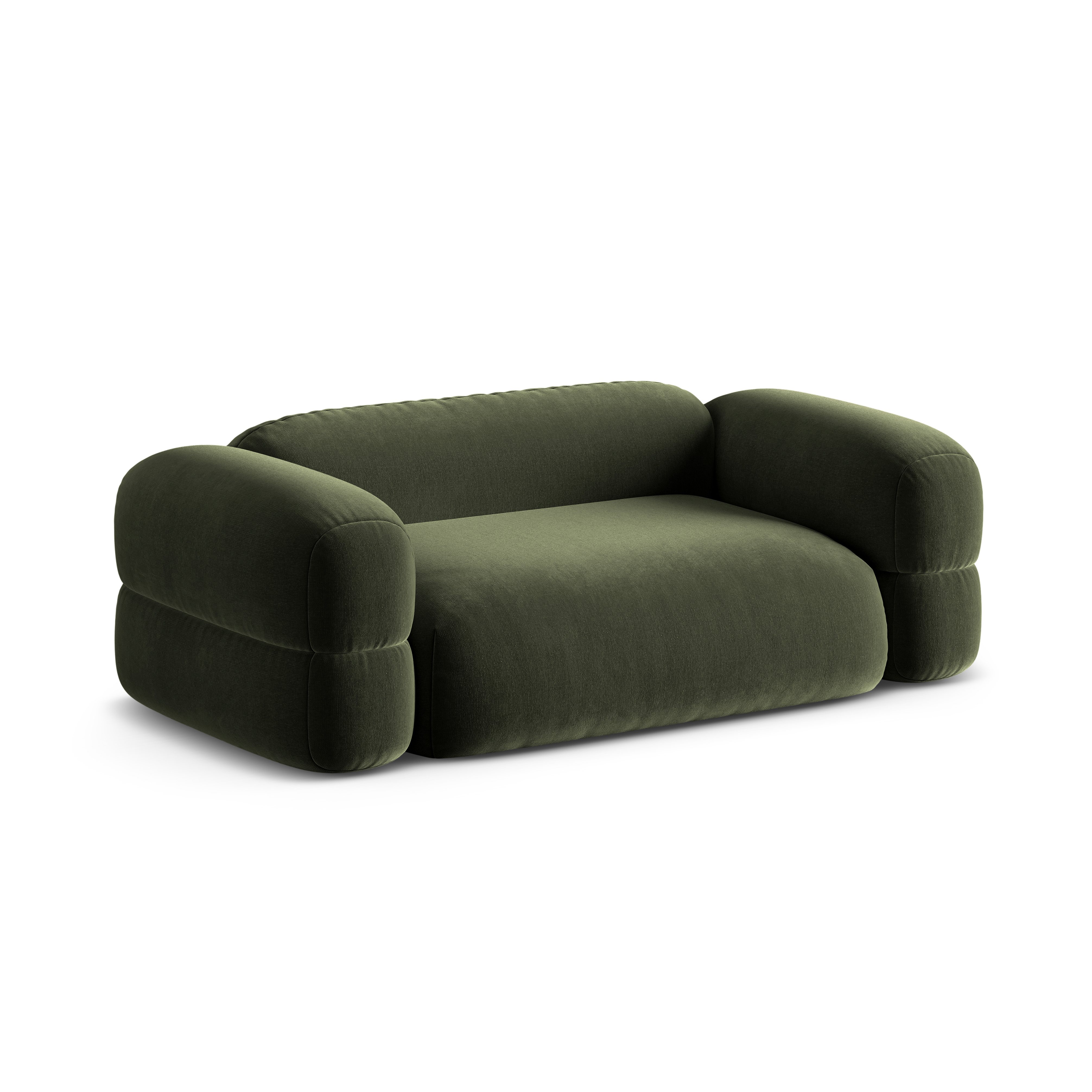 Velvet 3-Seater Sofa ROGER Olive