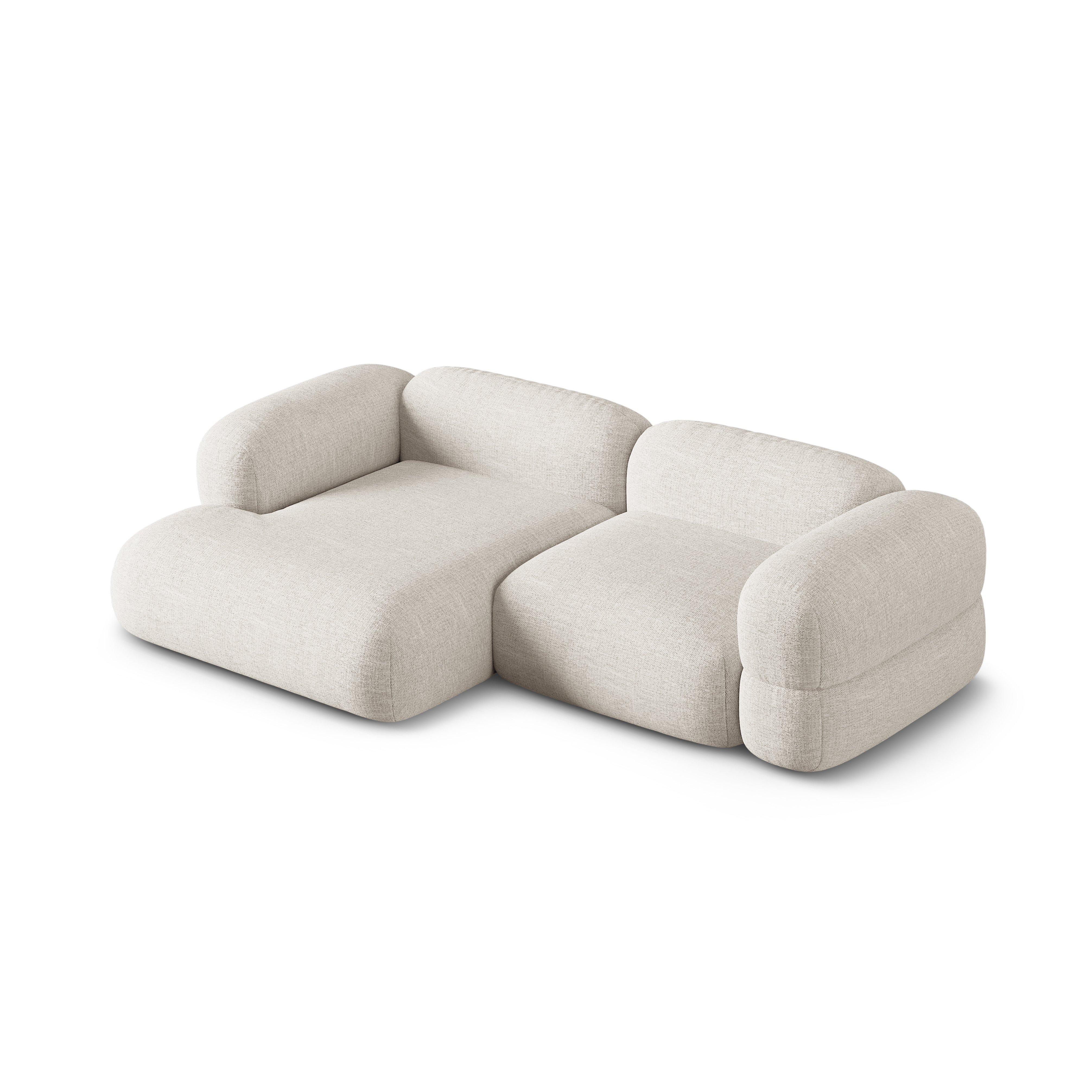 Left-sided corner sofa ROGER beige chenille