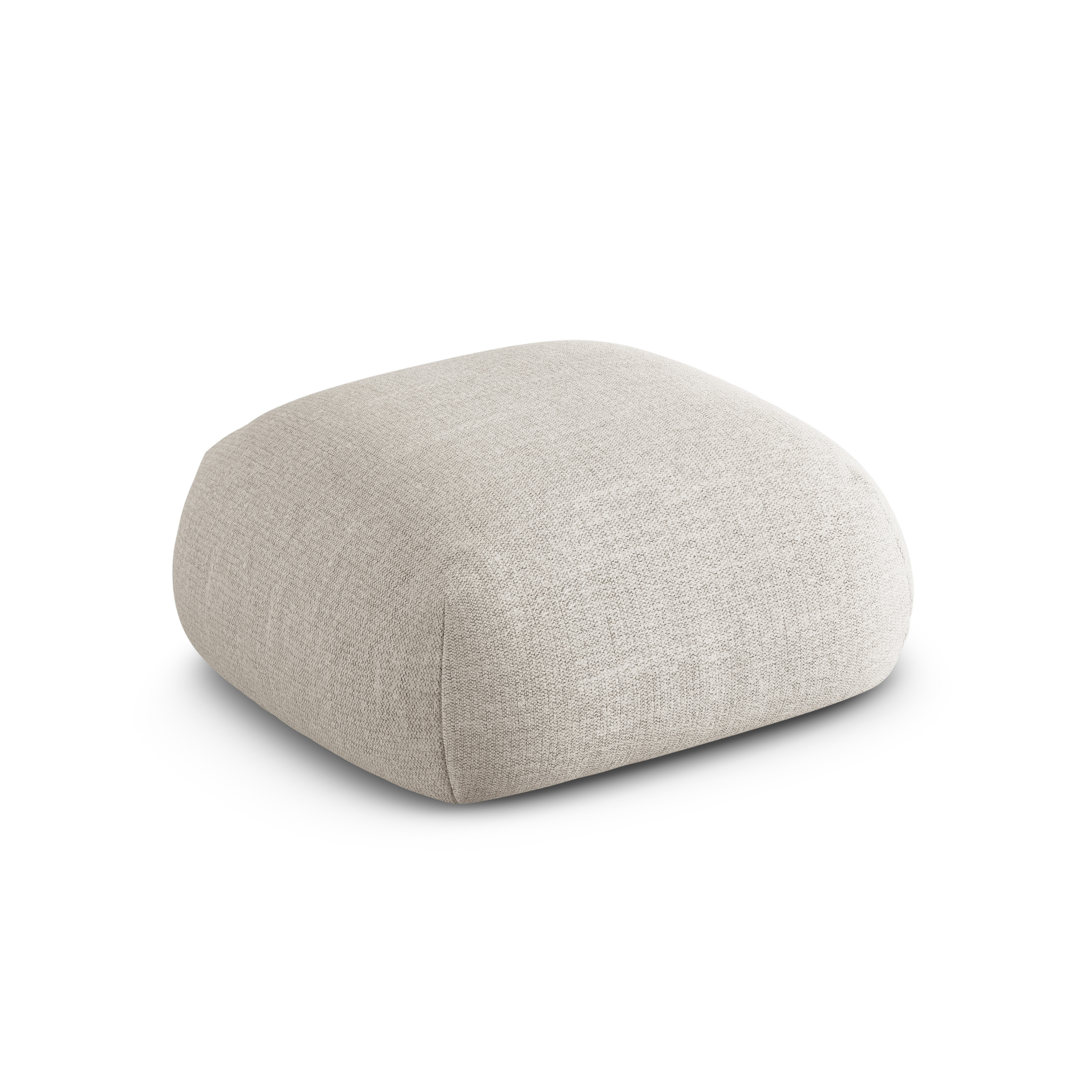 Beige Chenille Pouf ROGER